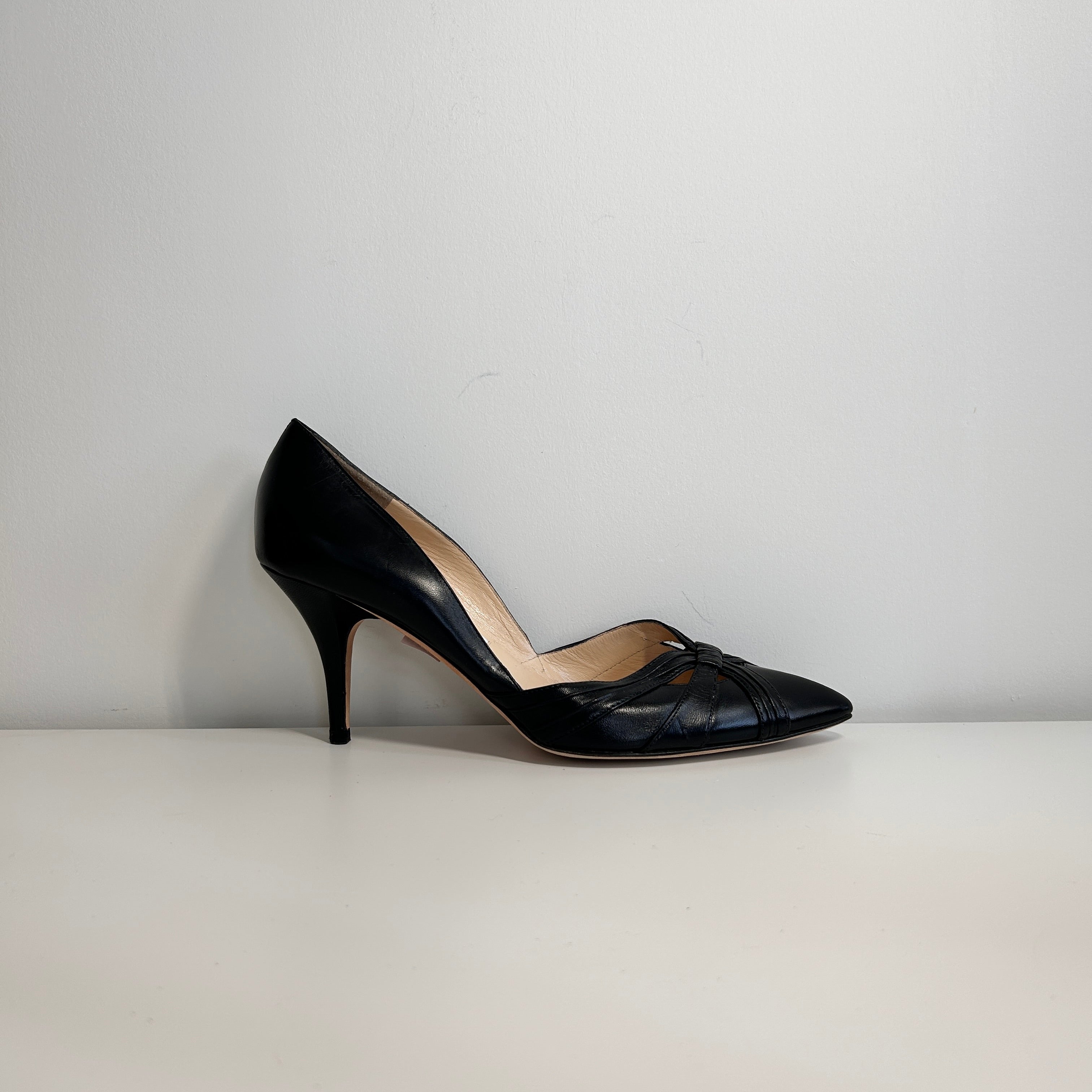 Black Leather Pumps