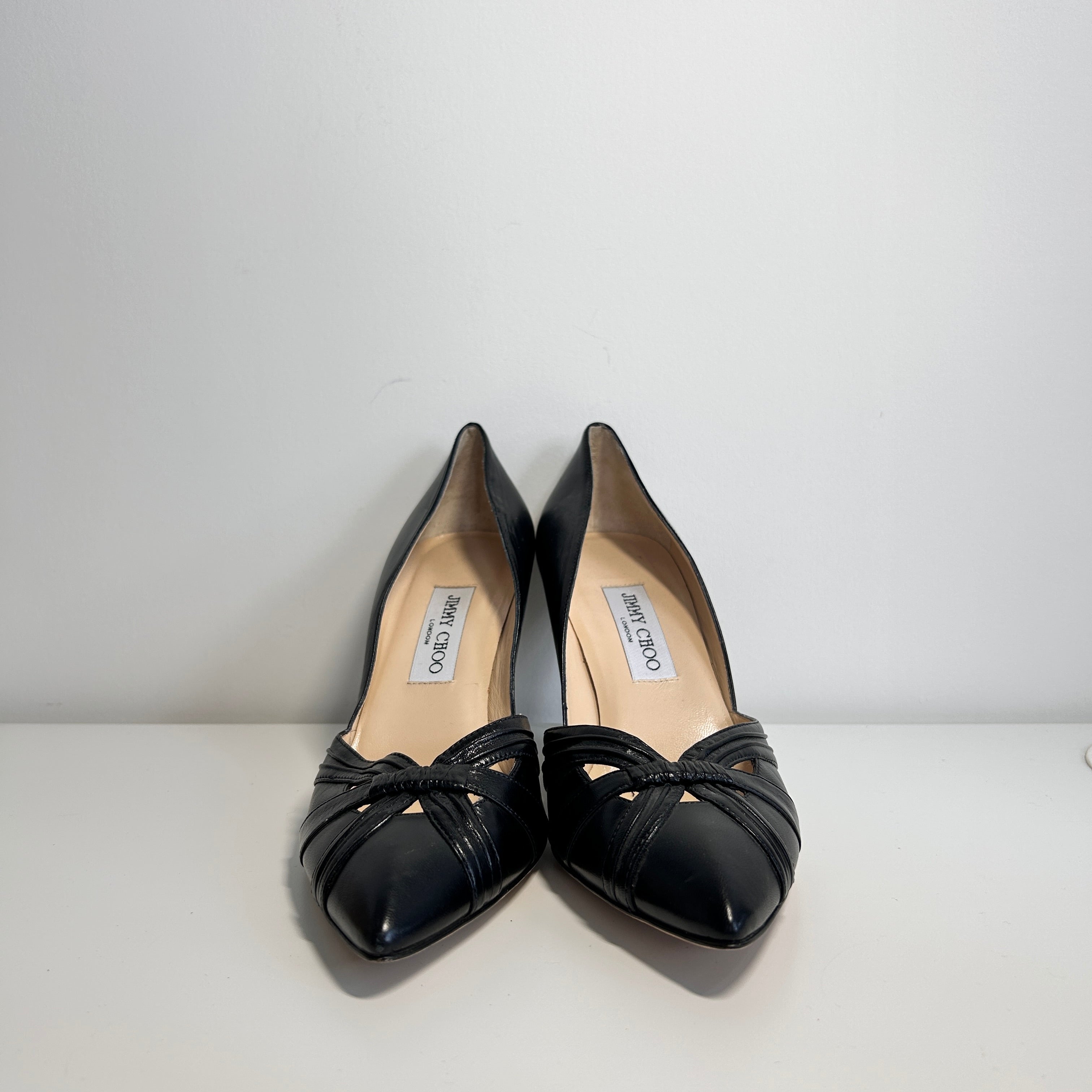 Black Leather Pumps