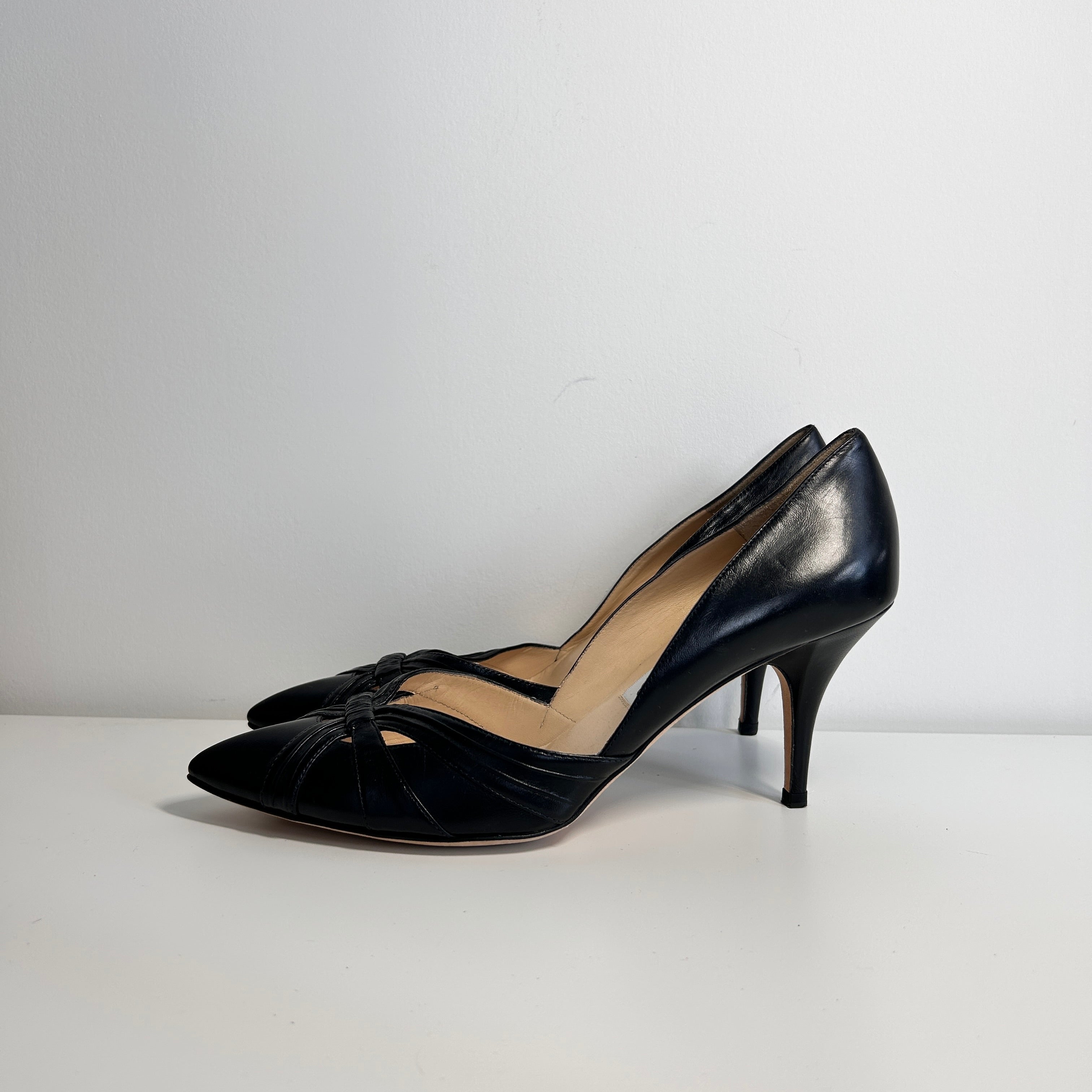 Black Leather Pumps