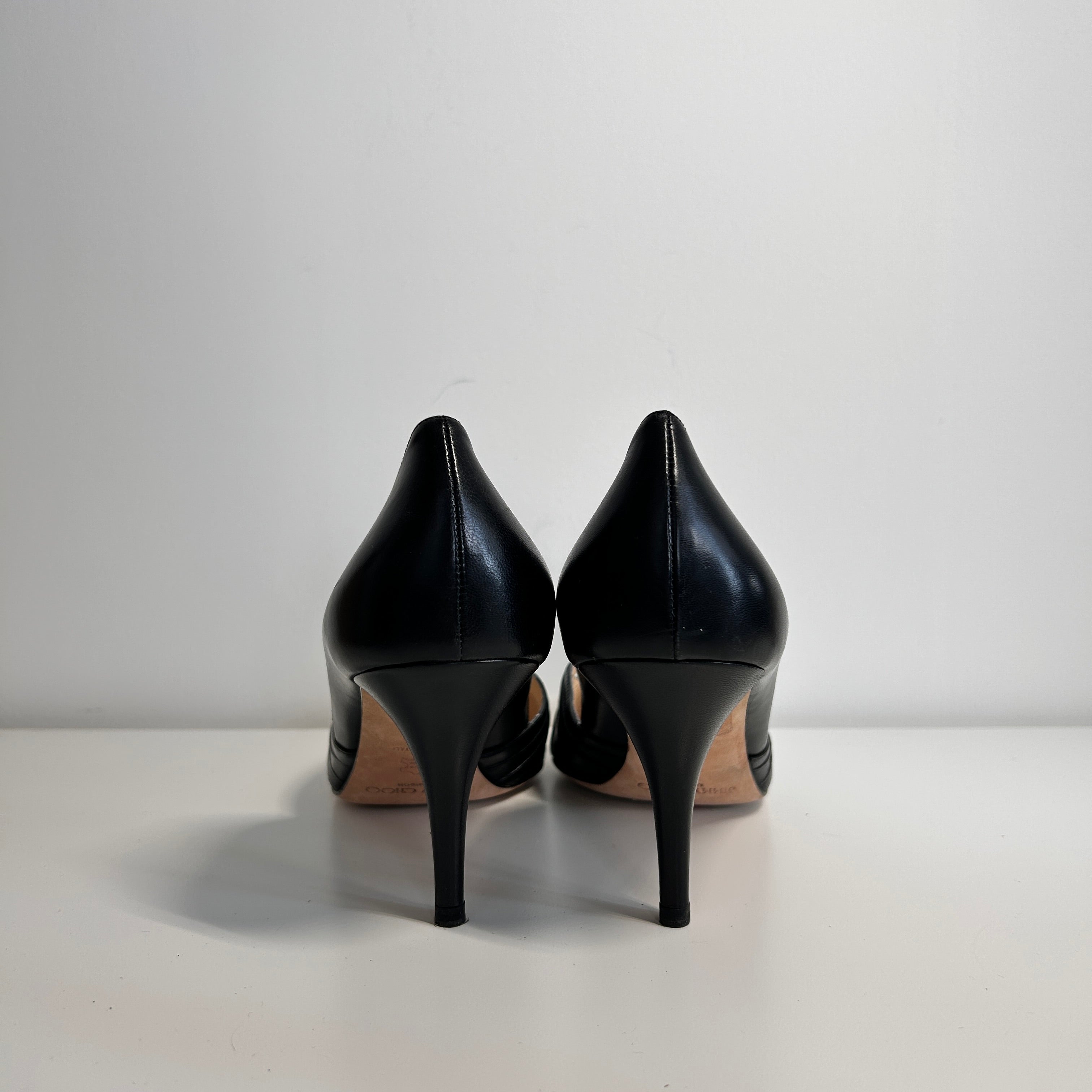 Black Leather Pumps