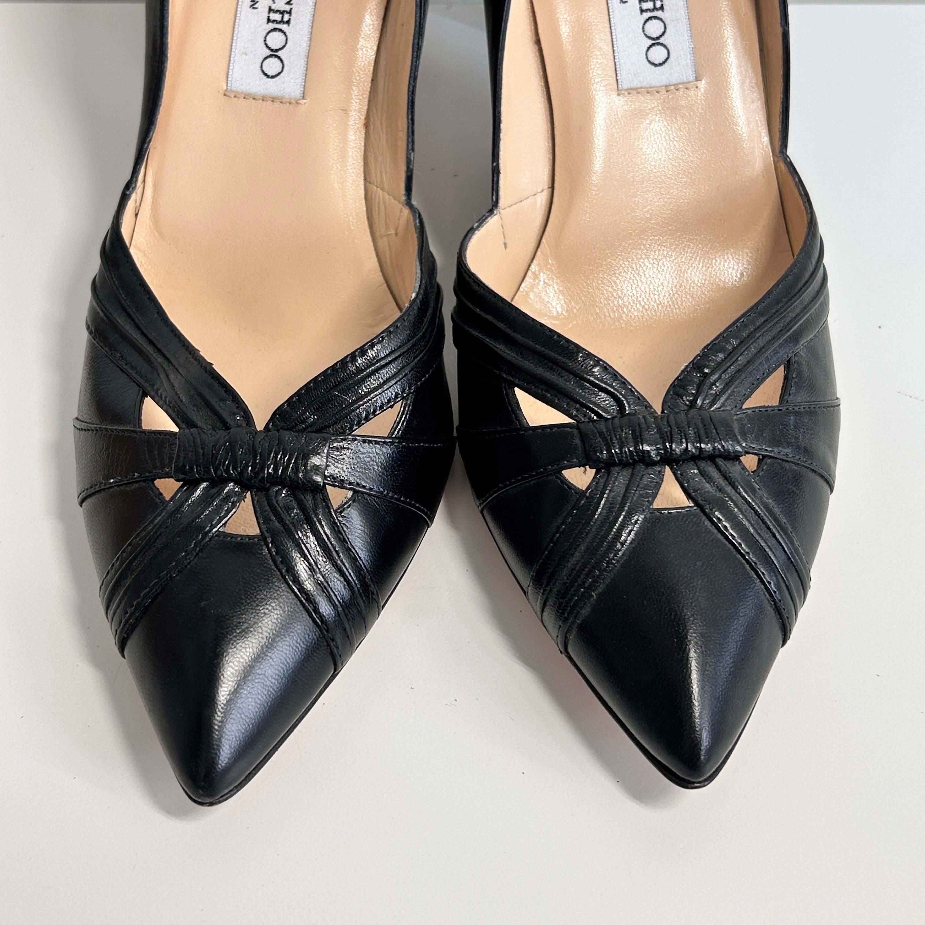 Black Leather Pumps