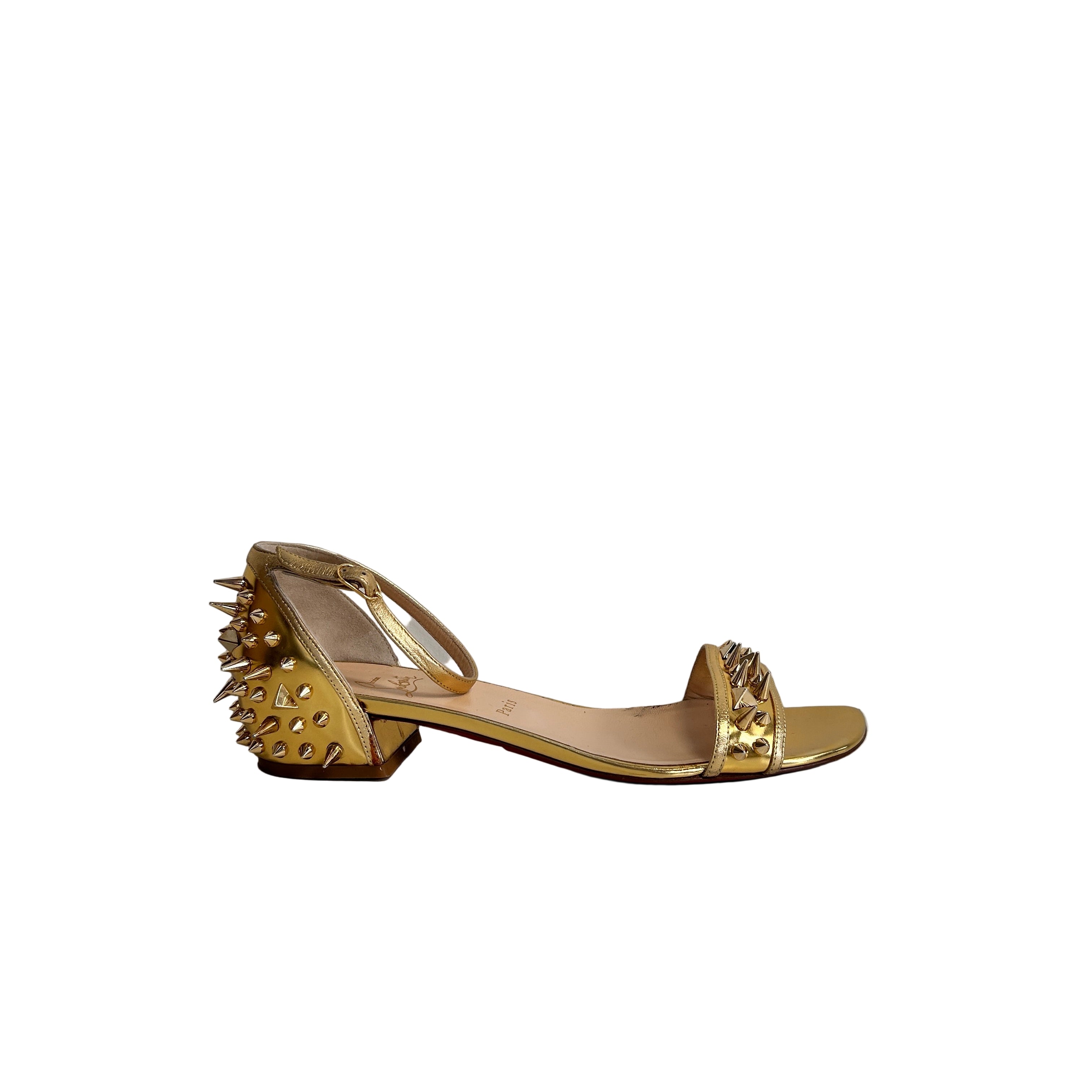 Gold Spiked Leather Druide Sandals