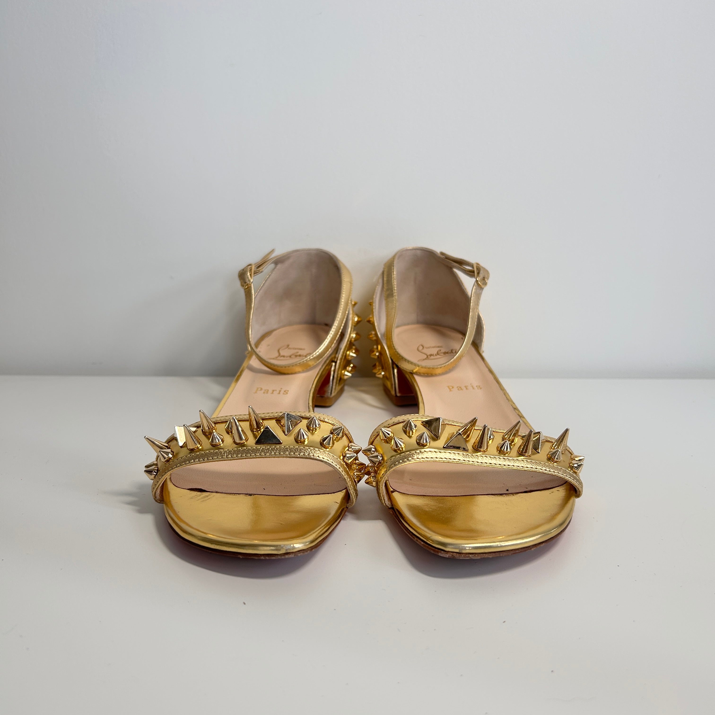 Gold Spiked Leather Druide Sandals