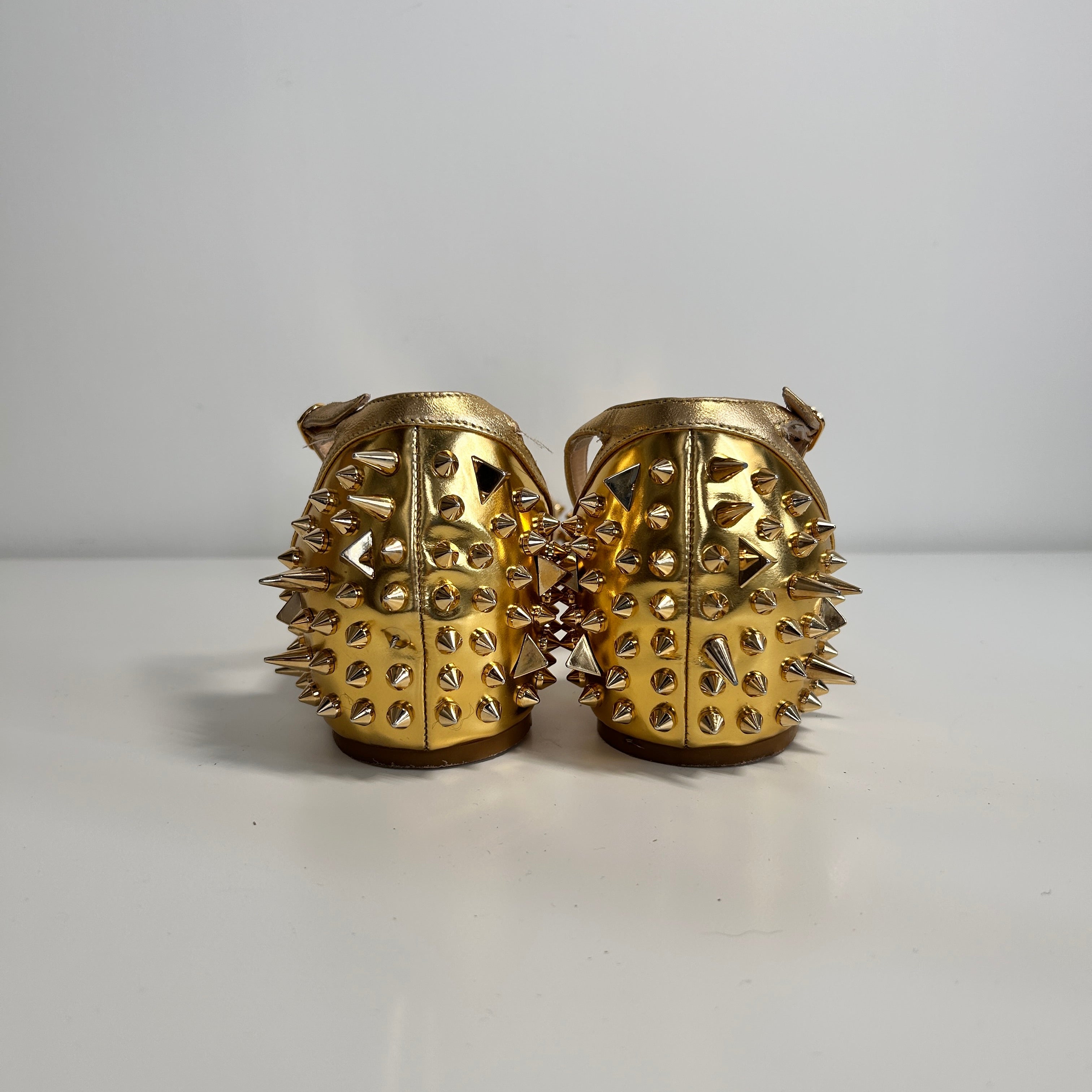 Gold Spiked Leather Druide Sandals