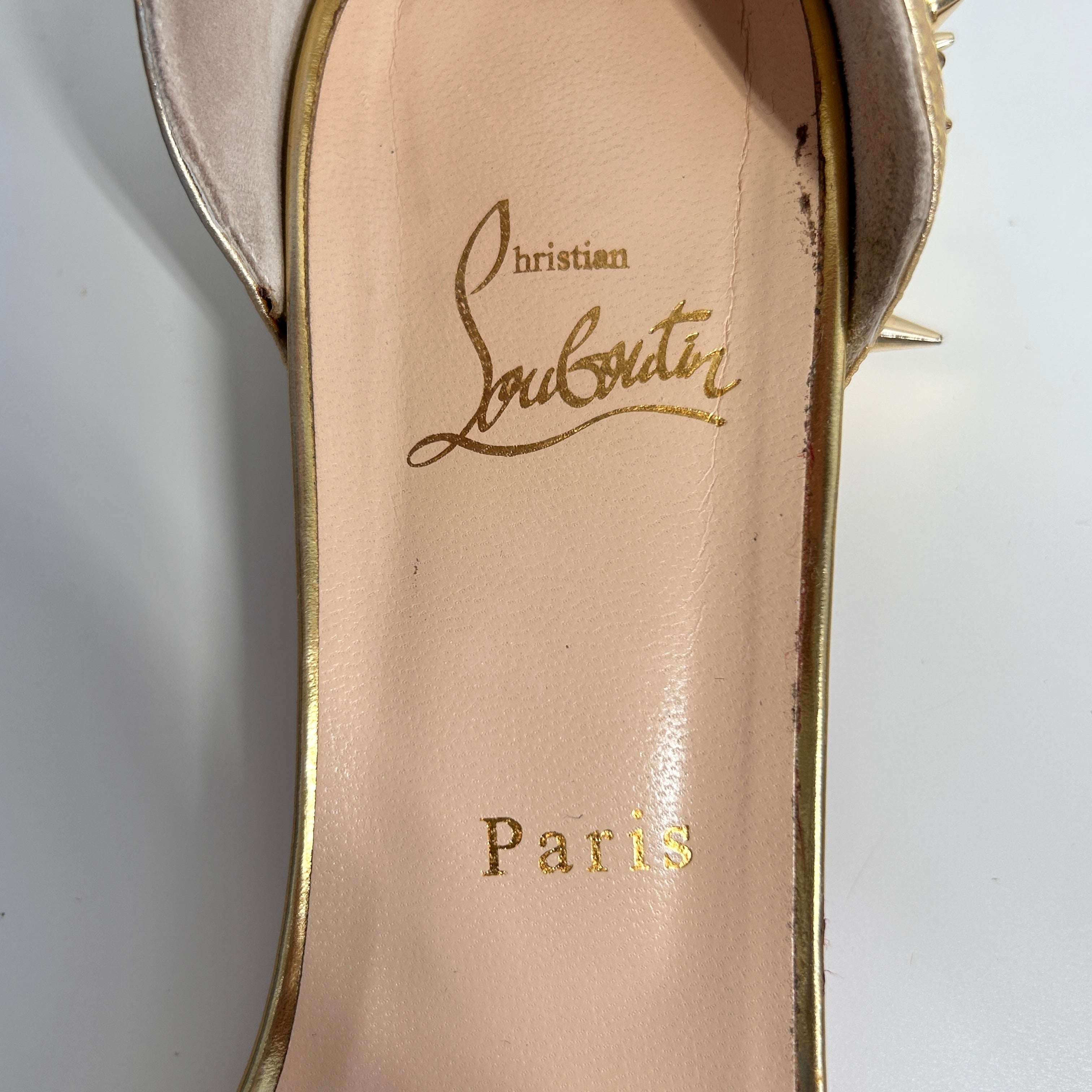 Gold Spiked Leather Druide Sandals