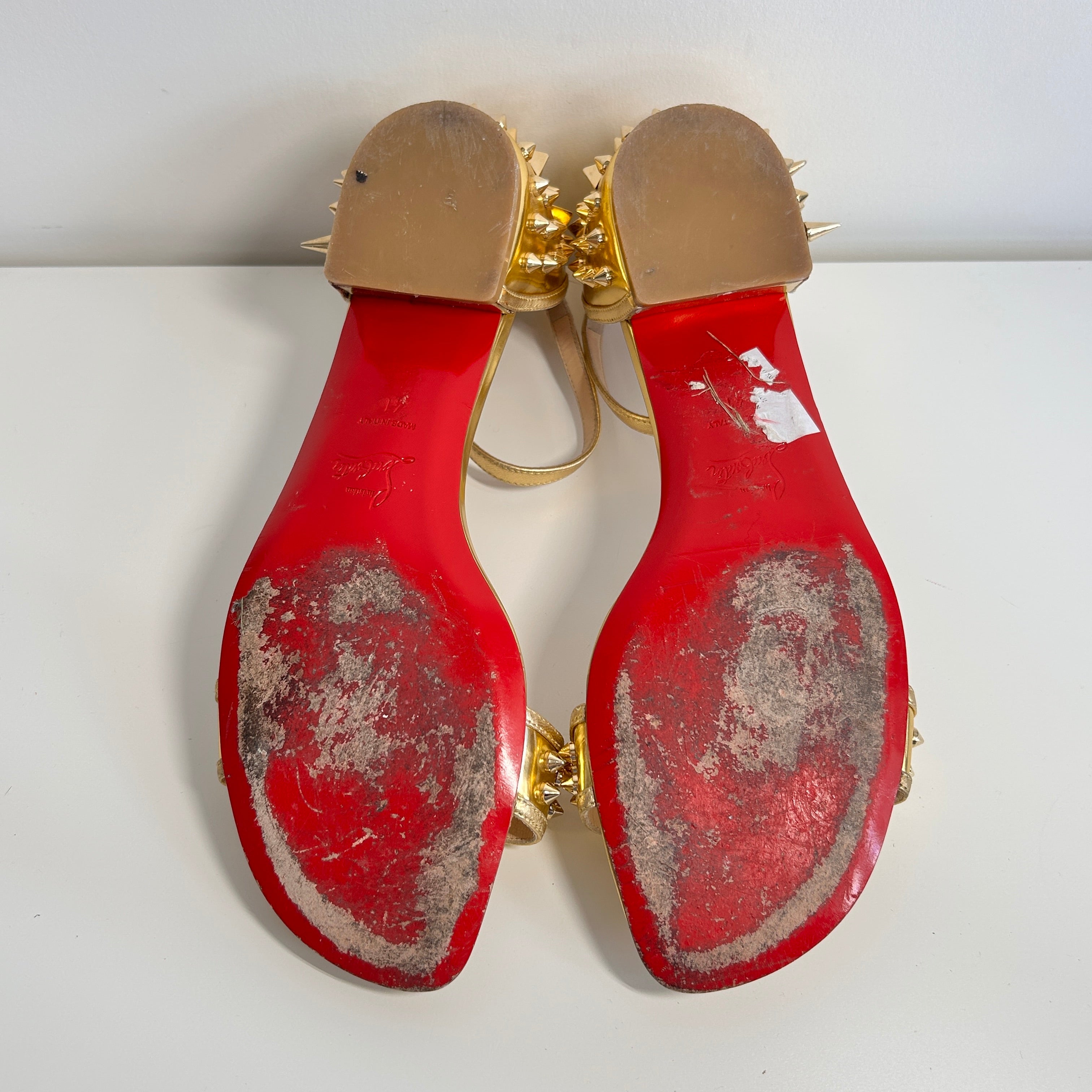 Gold Spiked Leather Druide Sandals