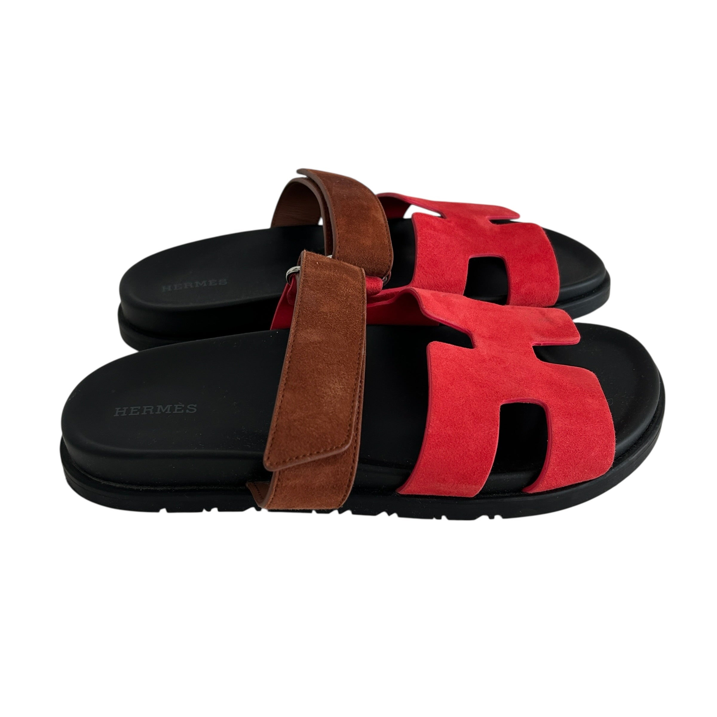 Red/Brown Chypre Suede Sandals