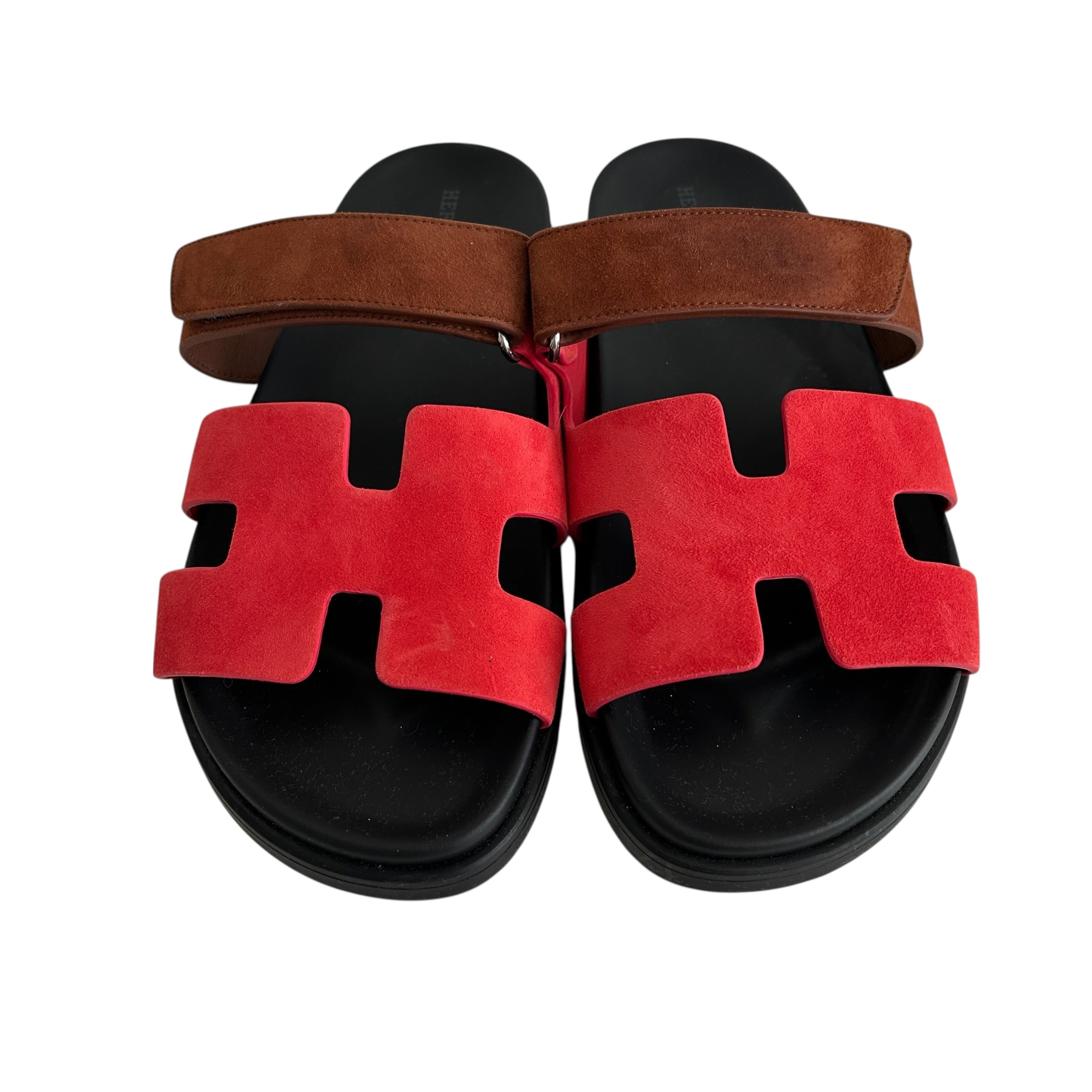 Red/Brown Chypre Suede Sandals