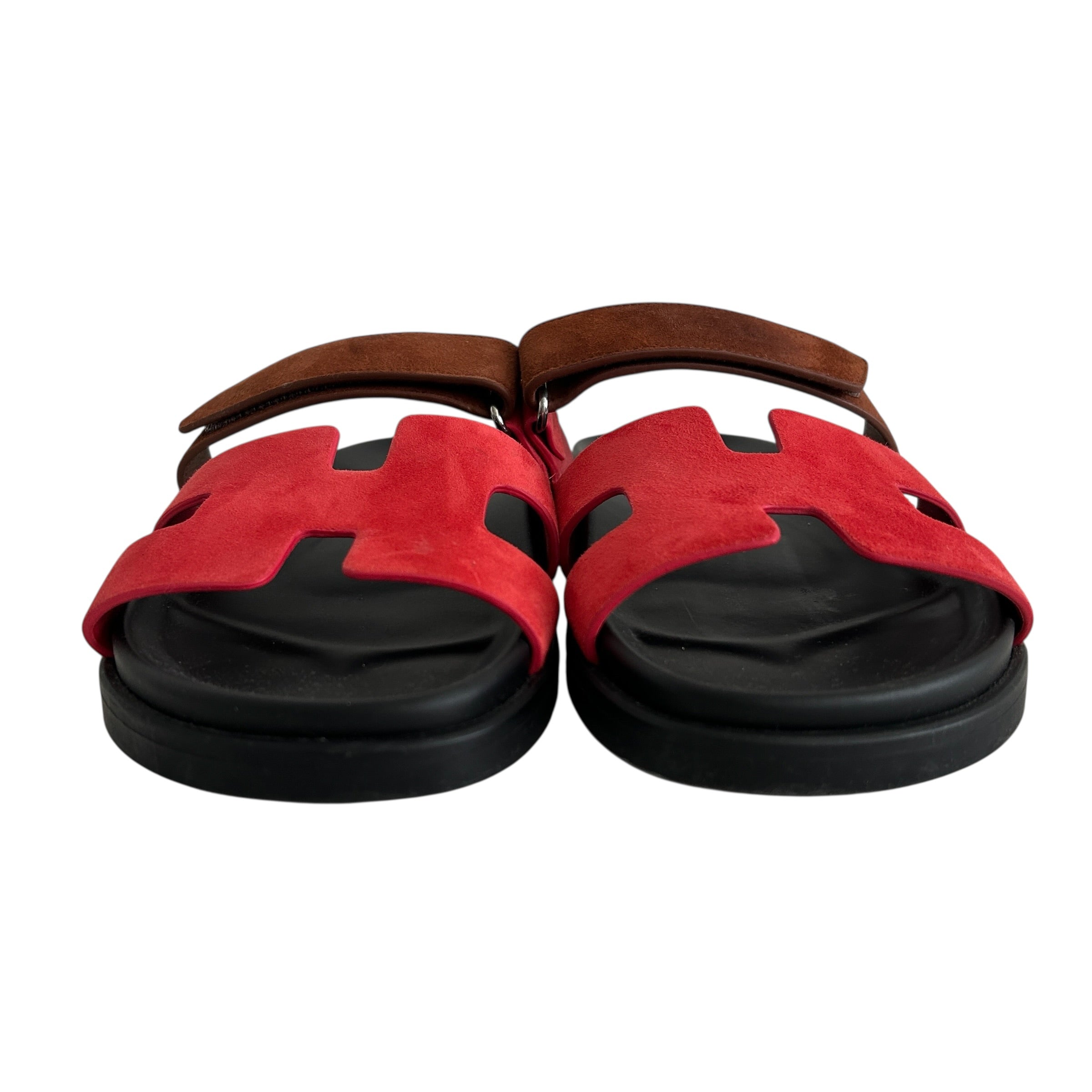 Red/Brown Chypre Suede Sandals
