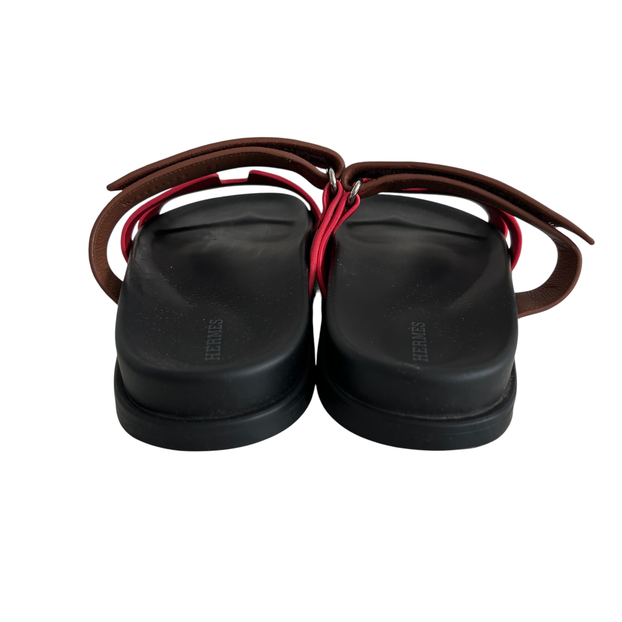 Red/Brown Chypre Suede Sandals