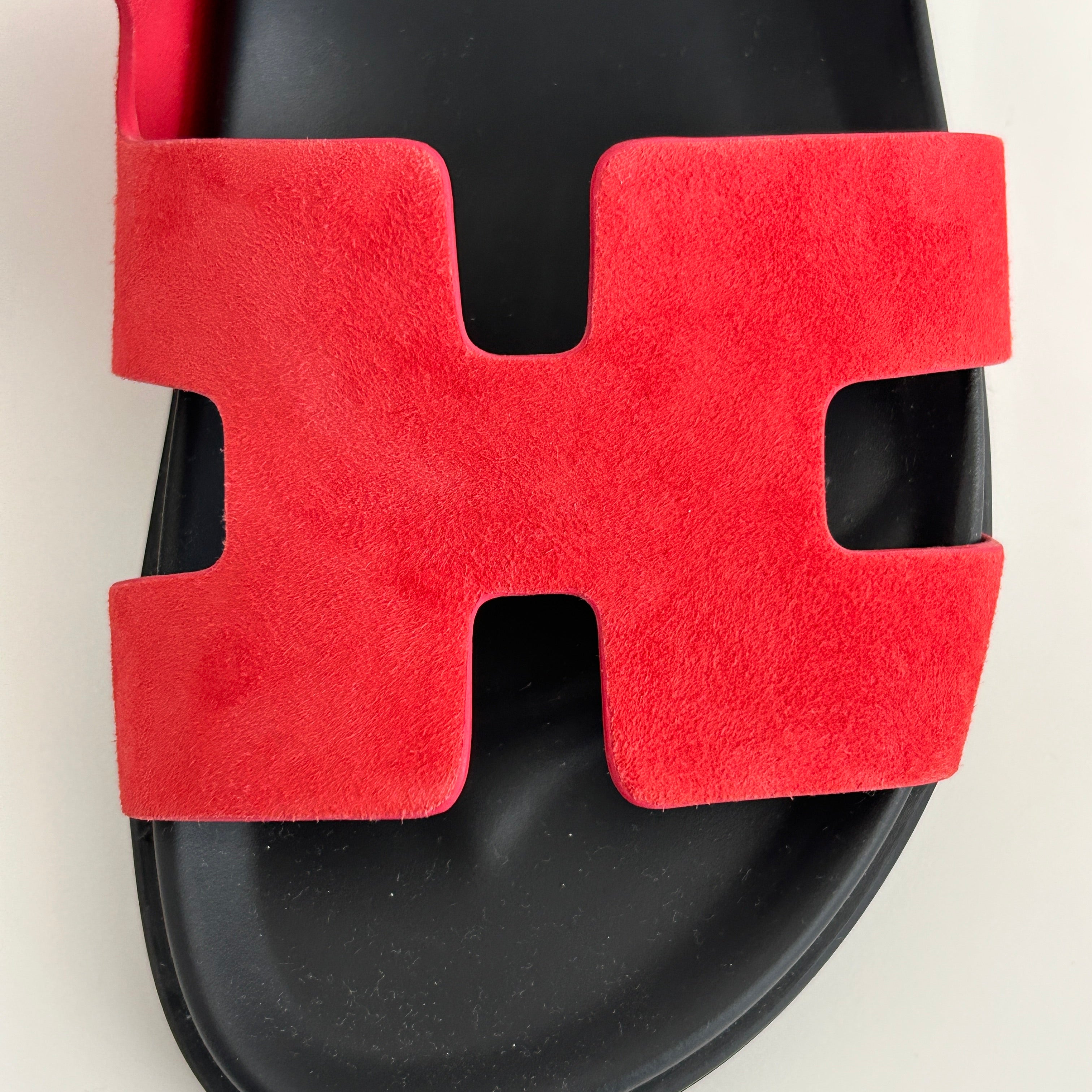 Red/Brown Chypre Suede Sandals