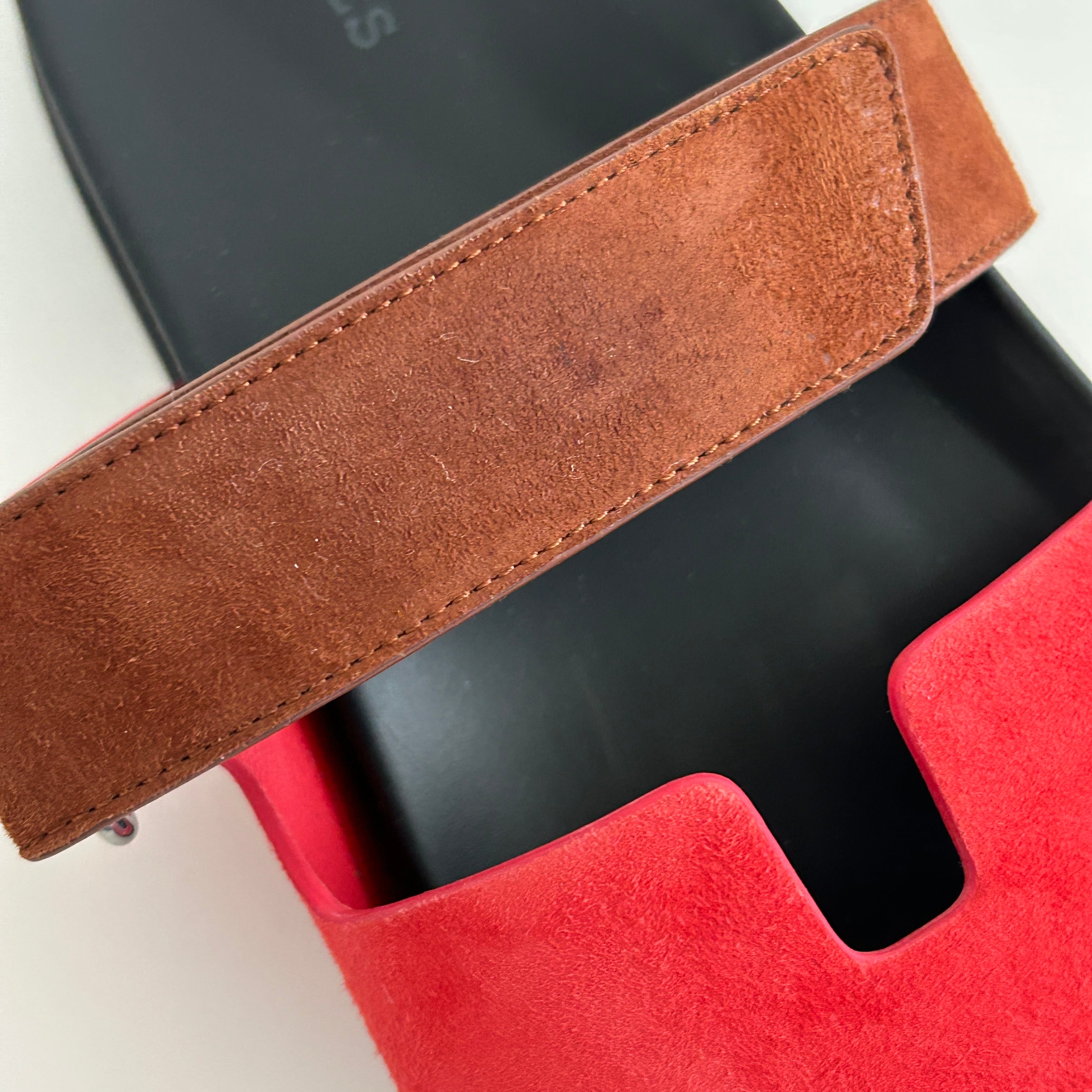 Red/Brown Chypre Suede Sandals