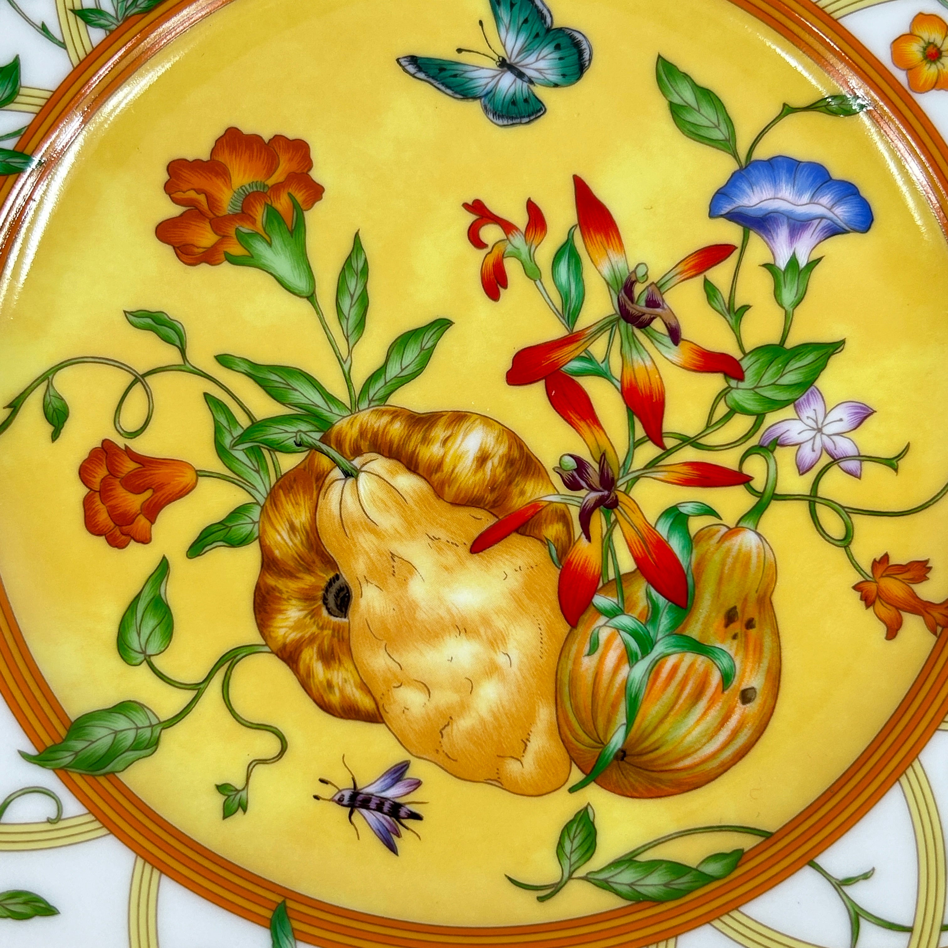 Orange/Green/Blue “La Siesta Hermes” Collection Porcelain Bread and Butter Plate