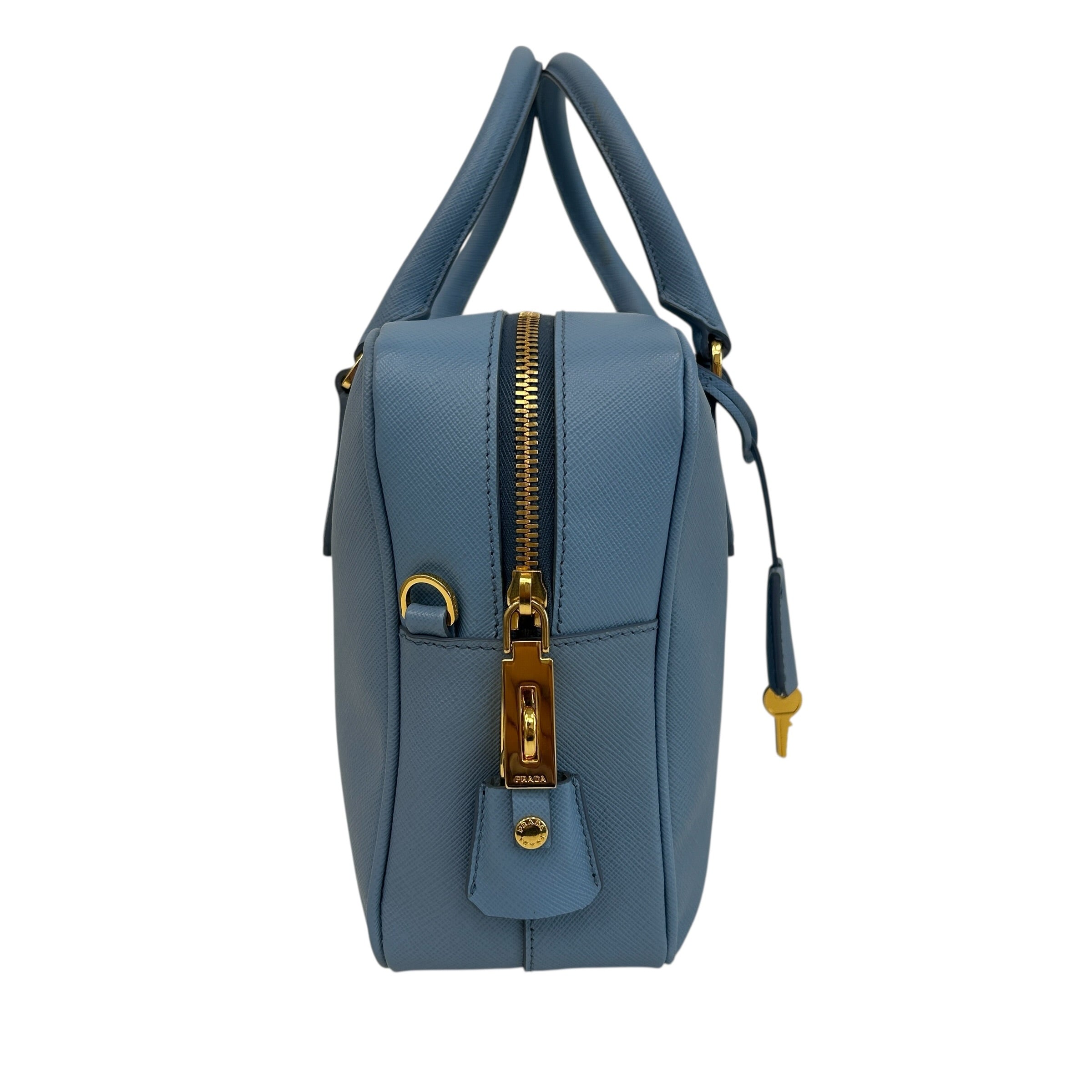 Light Blue Lux Oro Buletto Shoulder Bag