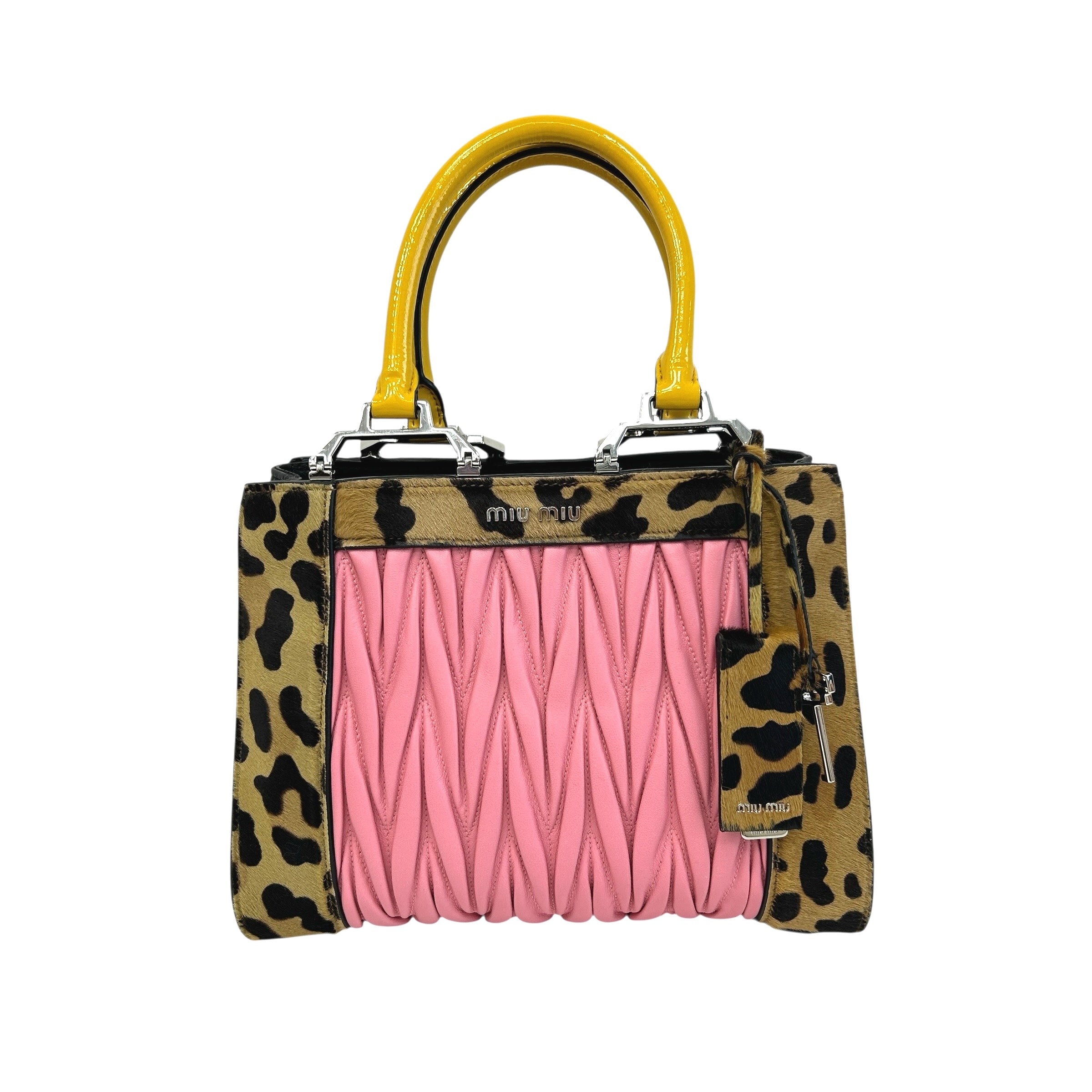 Leopard Ponyhair Rosa Matelasse Leather Tote - Haute Classics