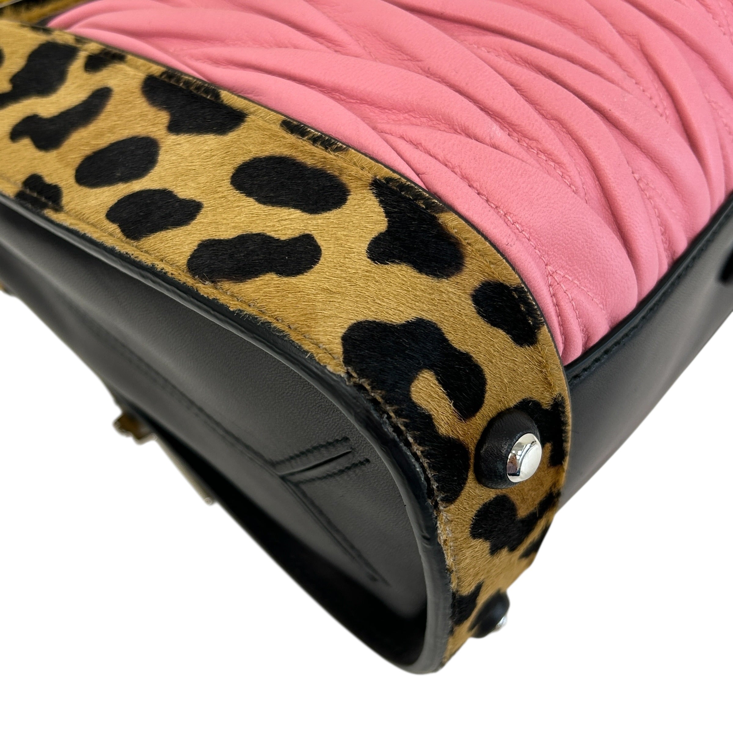 Leopard Ponyhair Rosa Matelasse Leather Tote - Haute Classics