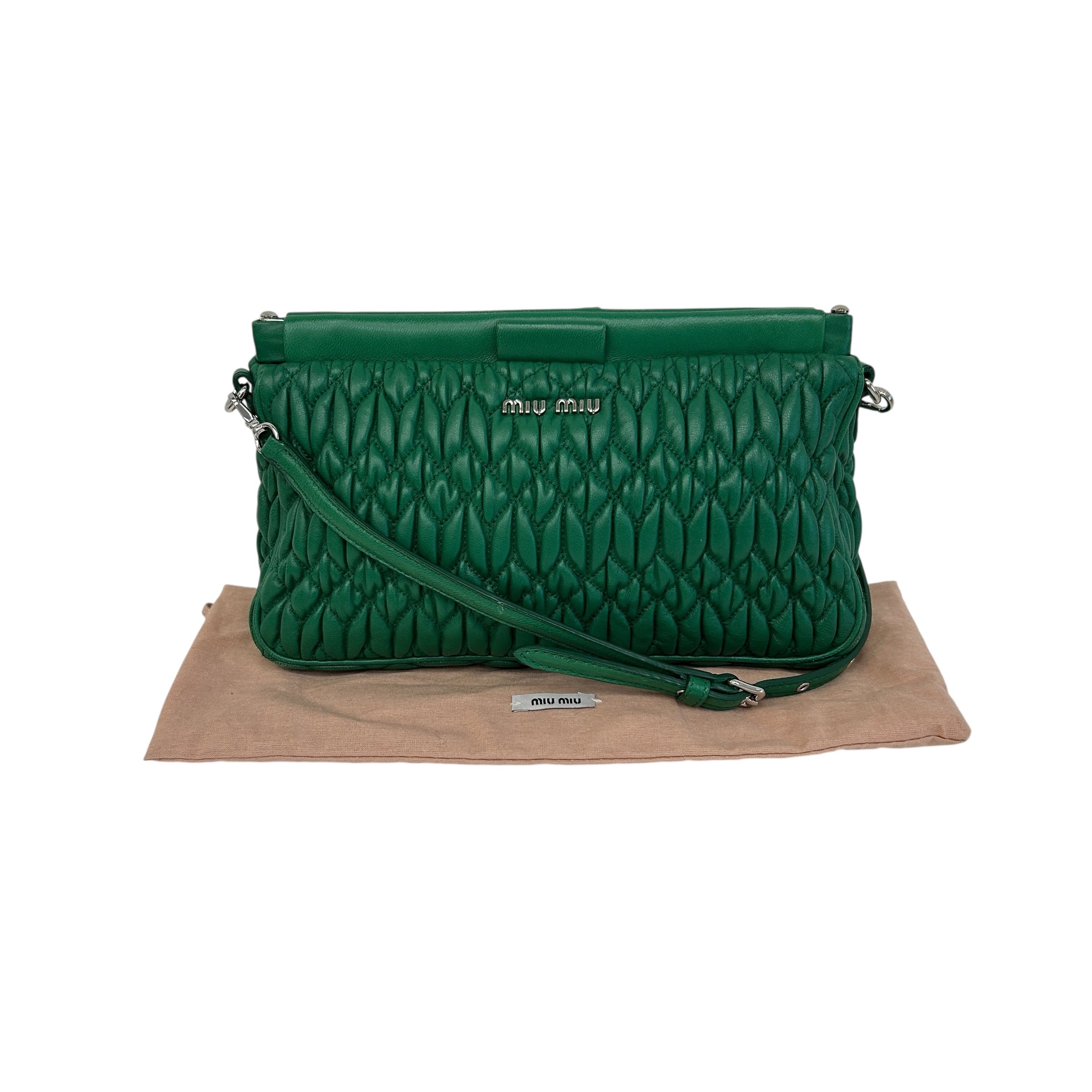 Green Nappa Frame Bag - Haute Classics