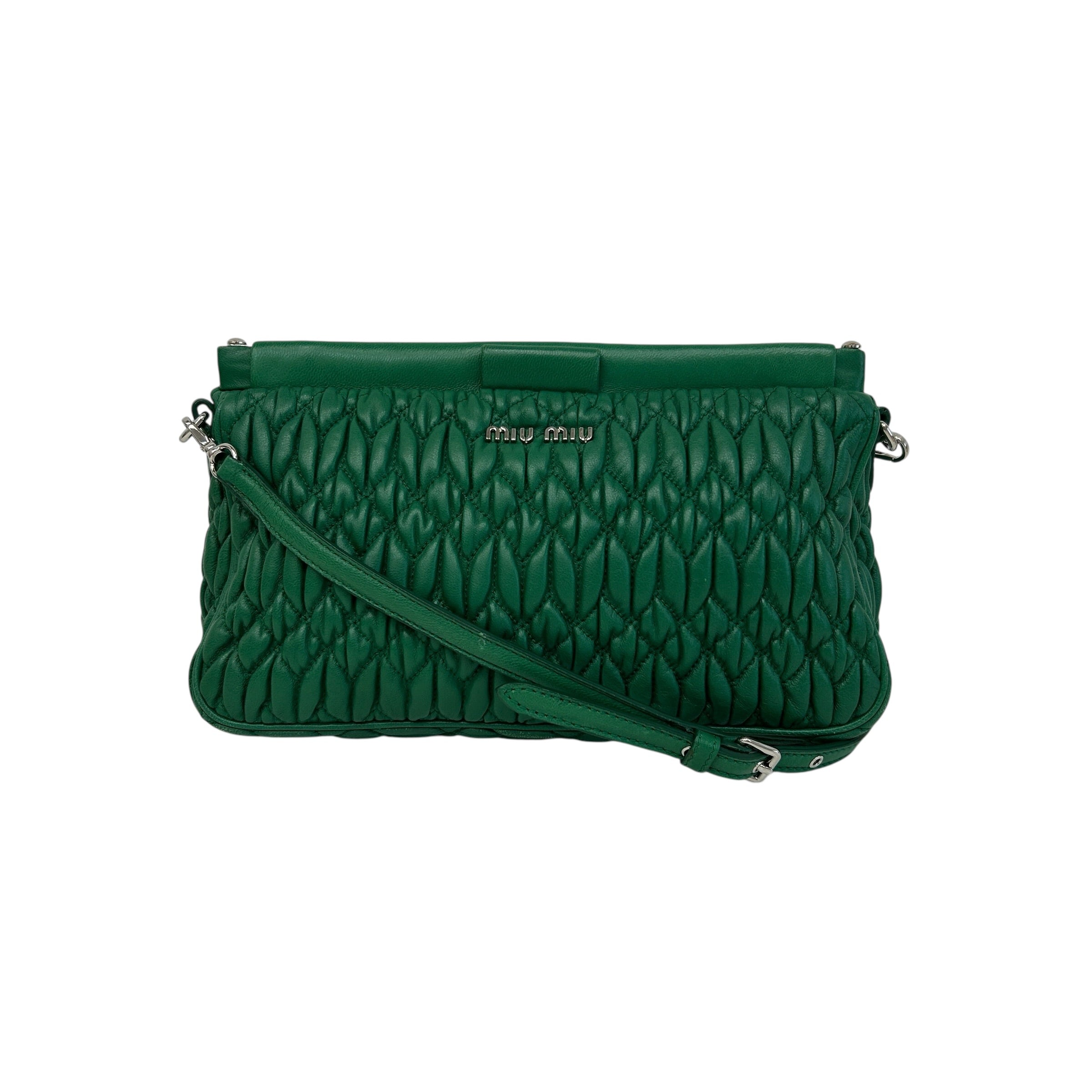 Green Nappa Frame Bag - Haute Classics