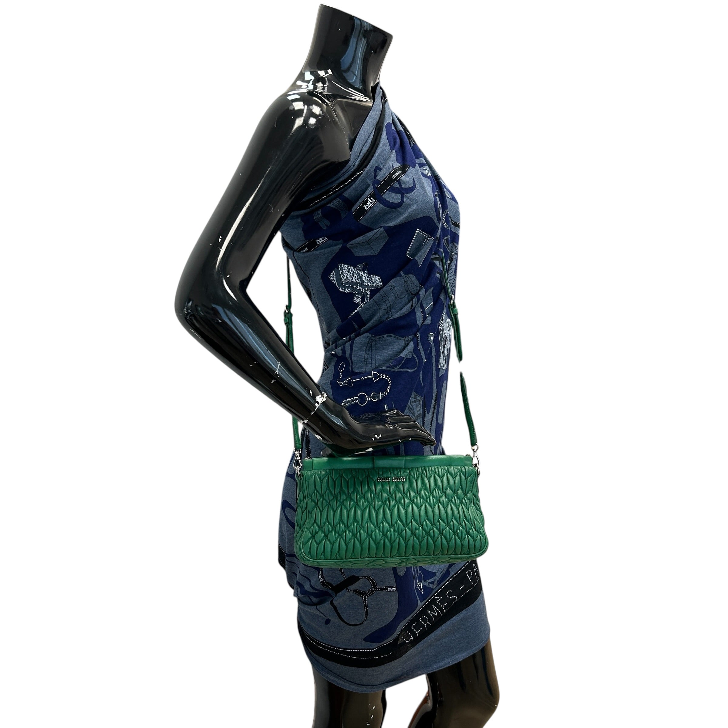 Green Nappa Frame Bag - Haute Classics