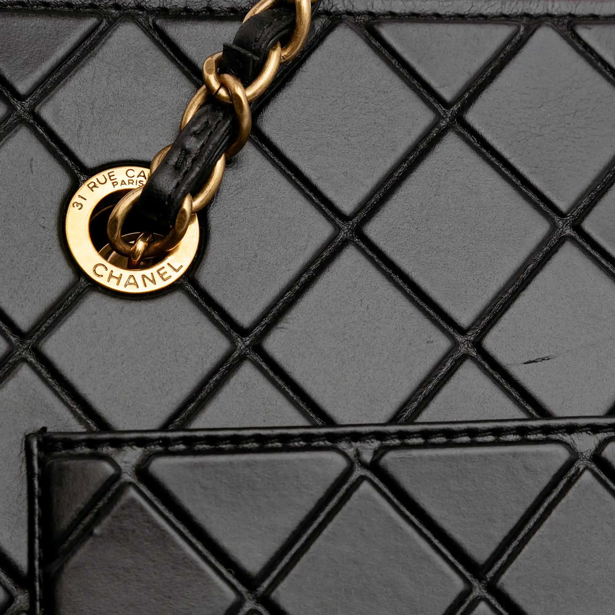 CC Quilted Calfskin Front Pocket Shopping Tote GHW