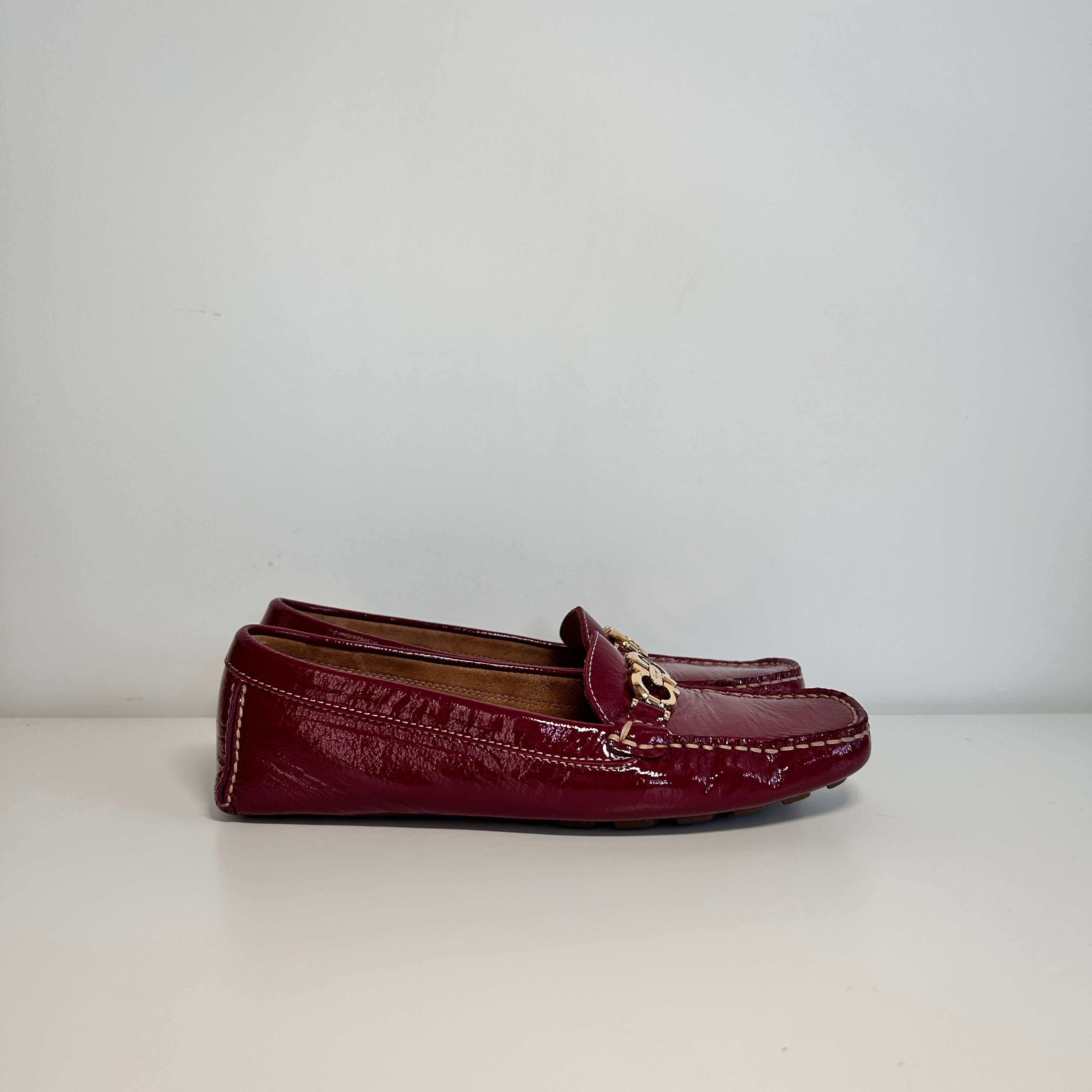 Burgundy Patent Leather Loafers