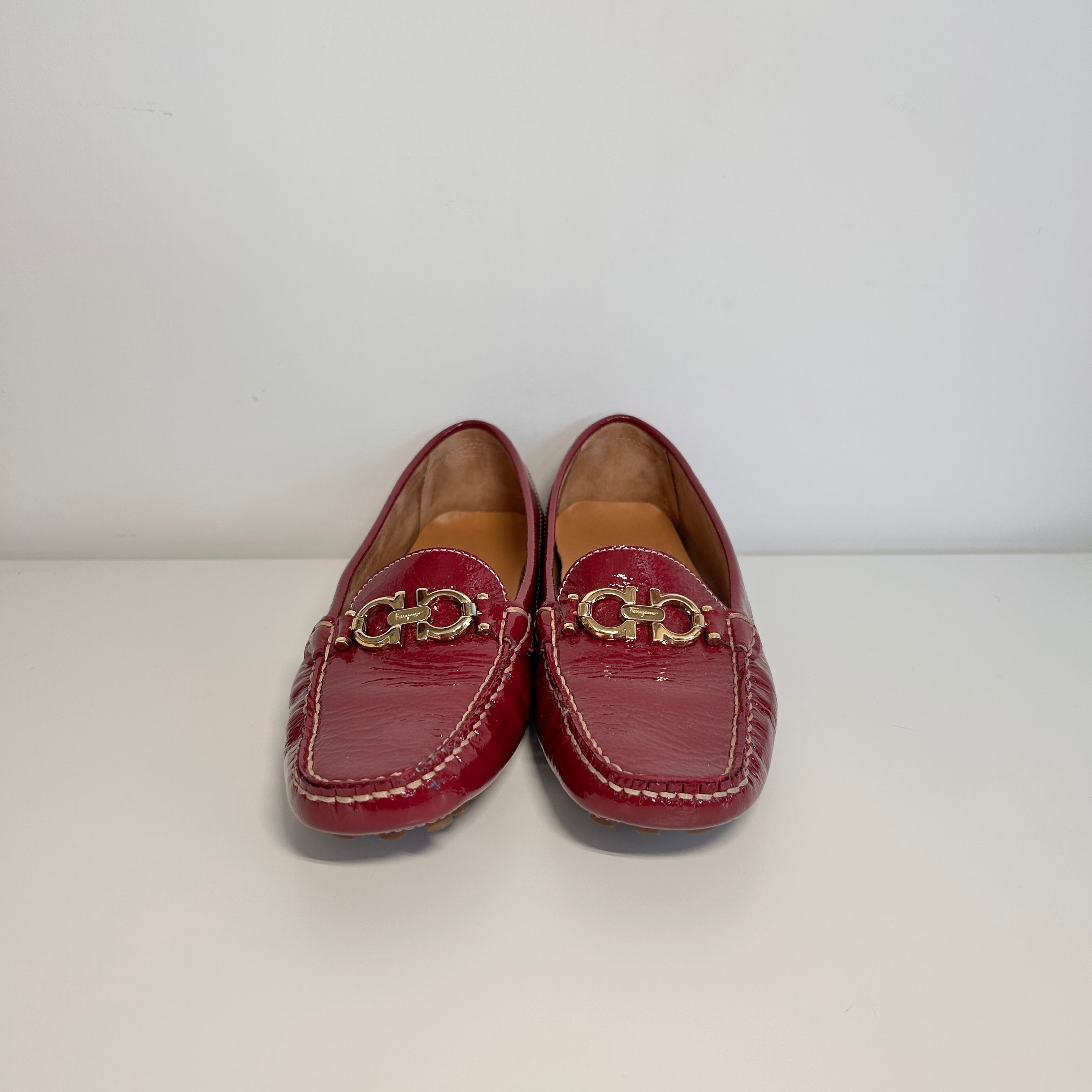 Burgundy Patent Leather Loafers