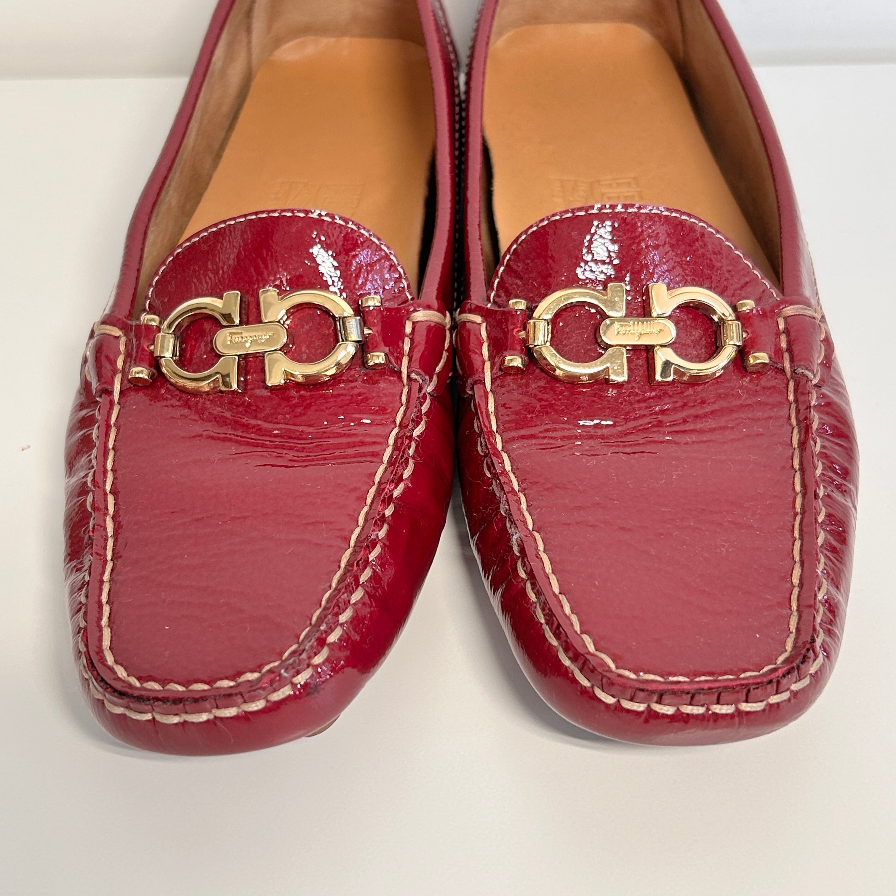 Burgundy Patent Leather Loafers