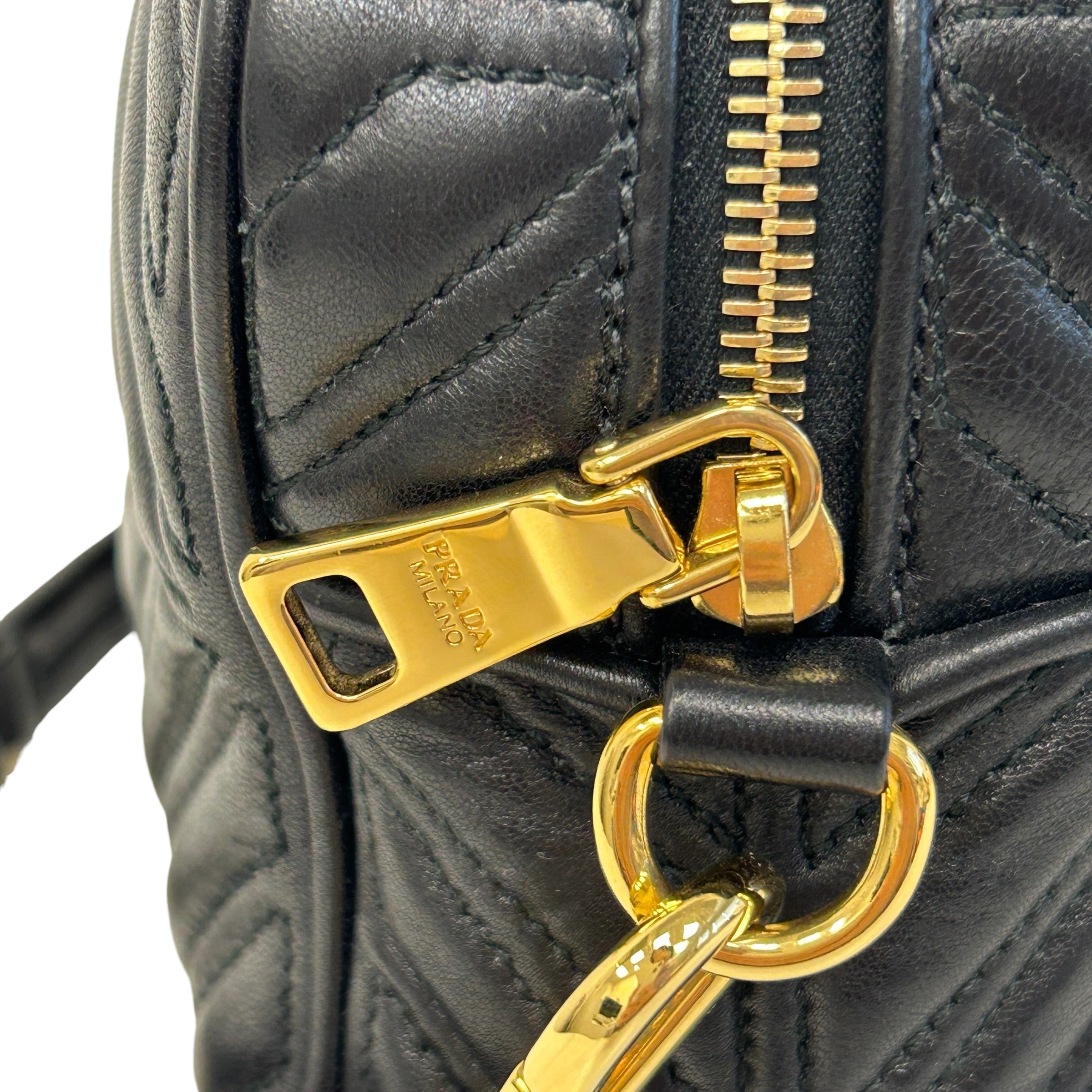 Black Quilted Camera Bag