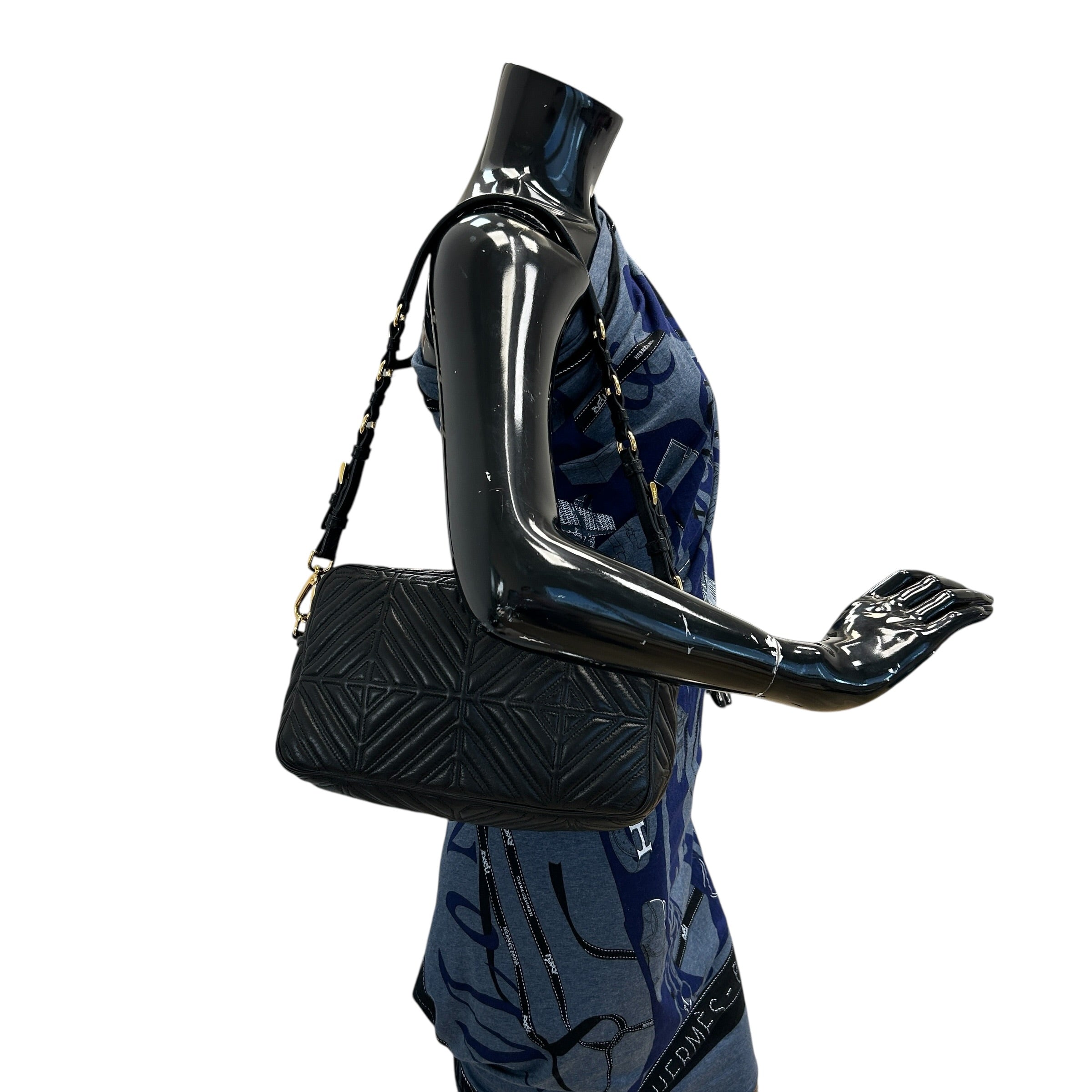 Black Quilted Camera Bag