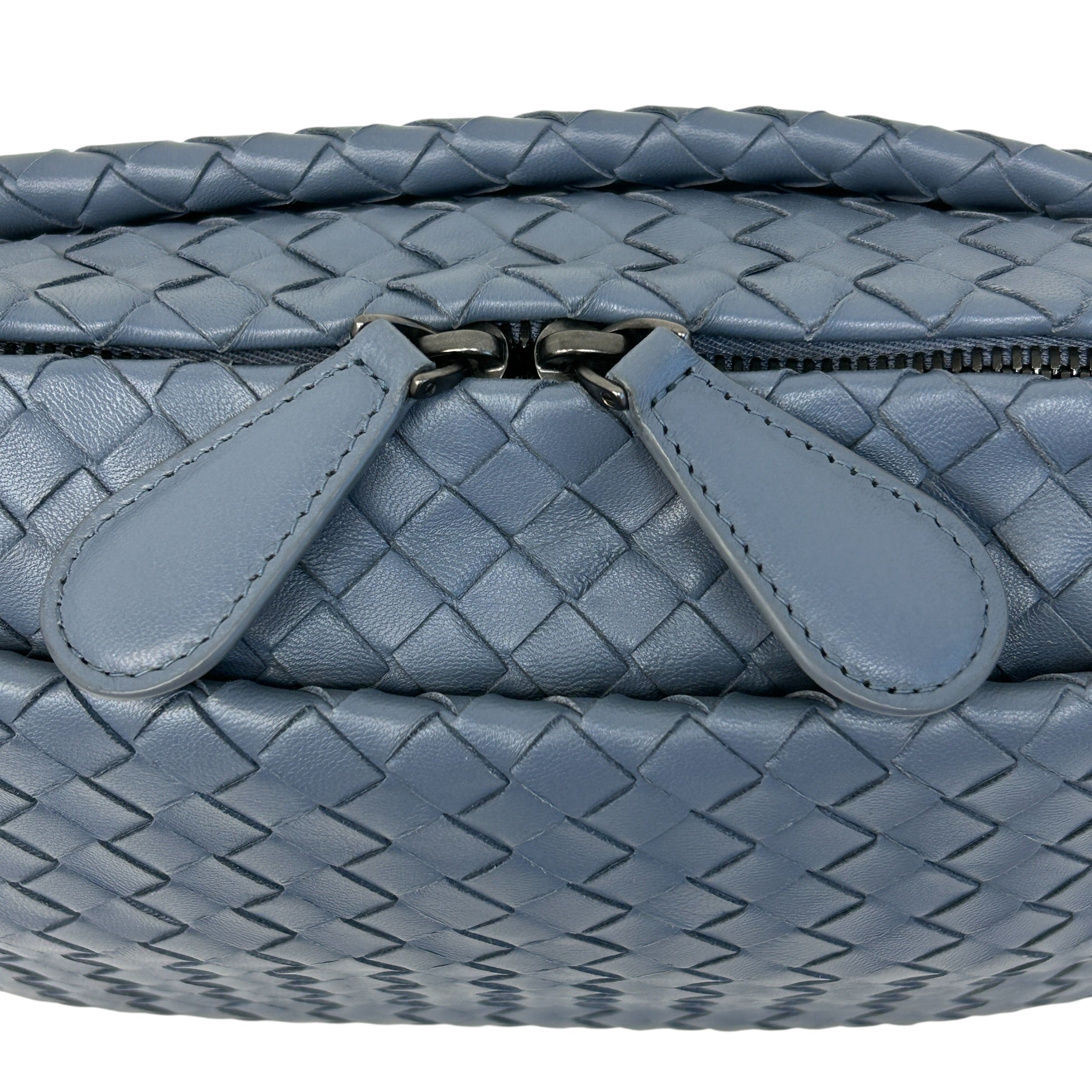light blue intrecciato Woven Nappa Leather Nodini Crossbody
