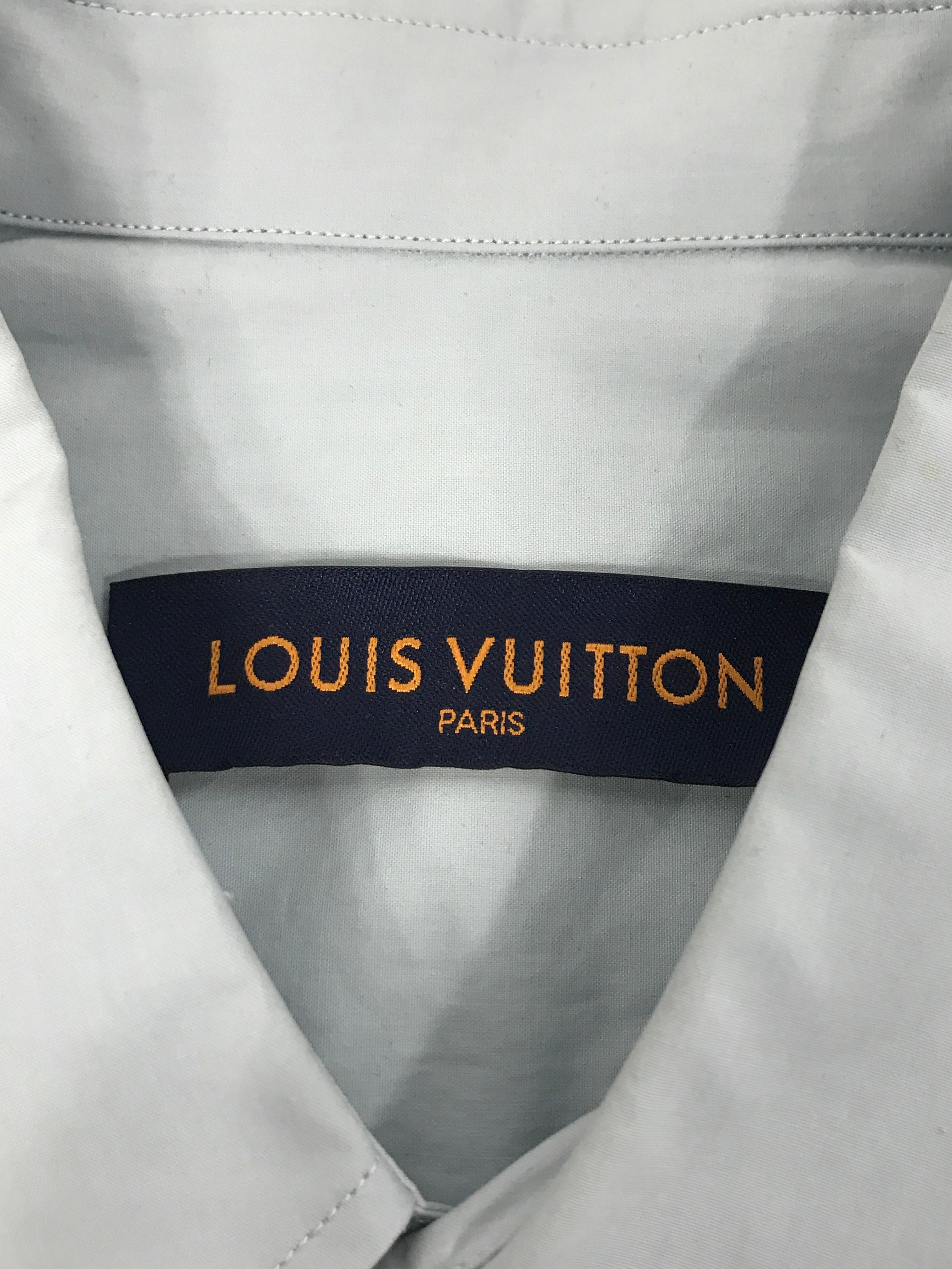 Louis Vuitton Men’s Baby Blue Cotton DNA Front Pocket Dress Shirt