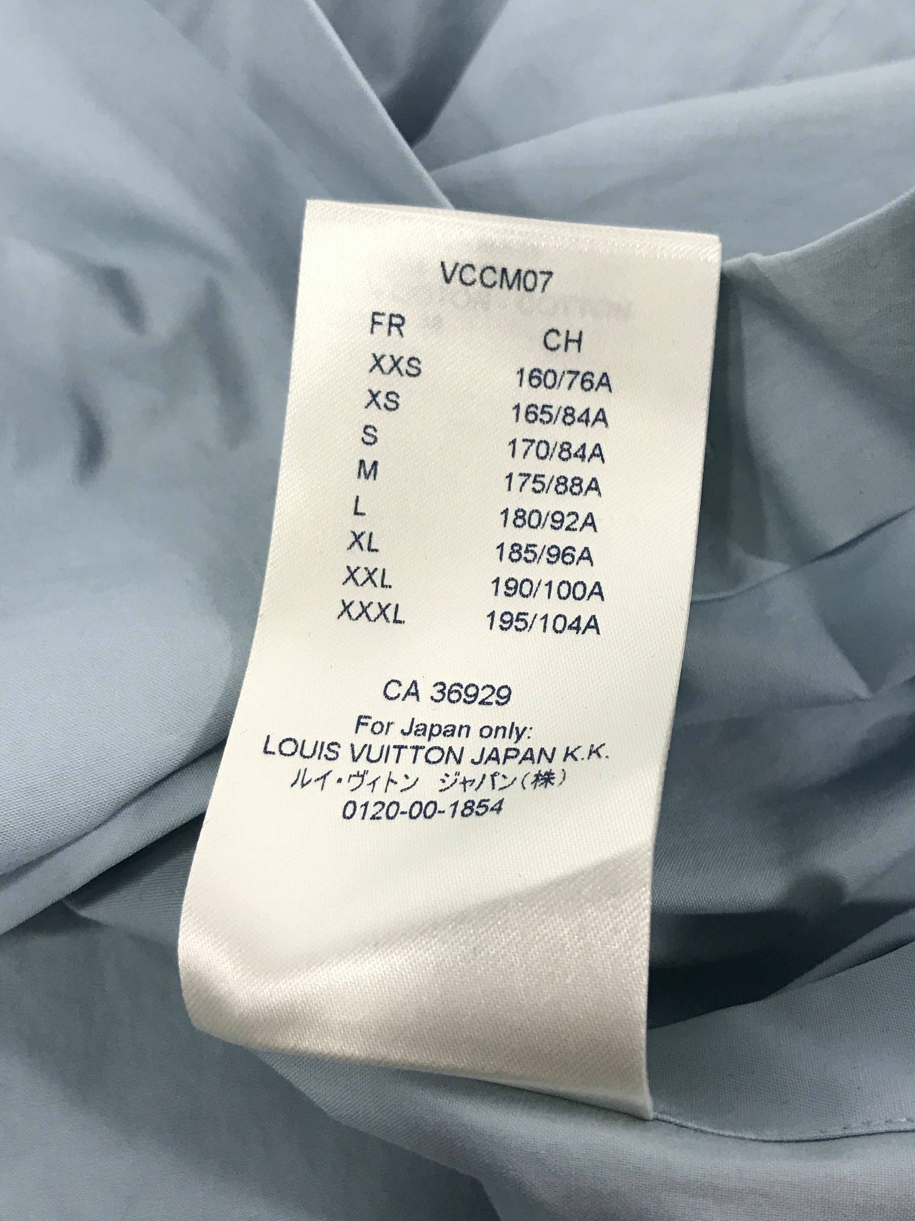 Louis Vuitton Men’s Baby Blue Cotton DNA Front Pocket Dress Shirt