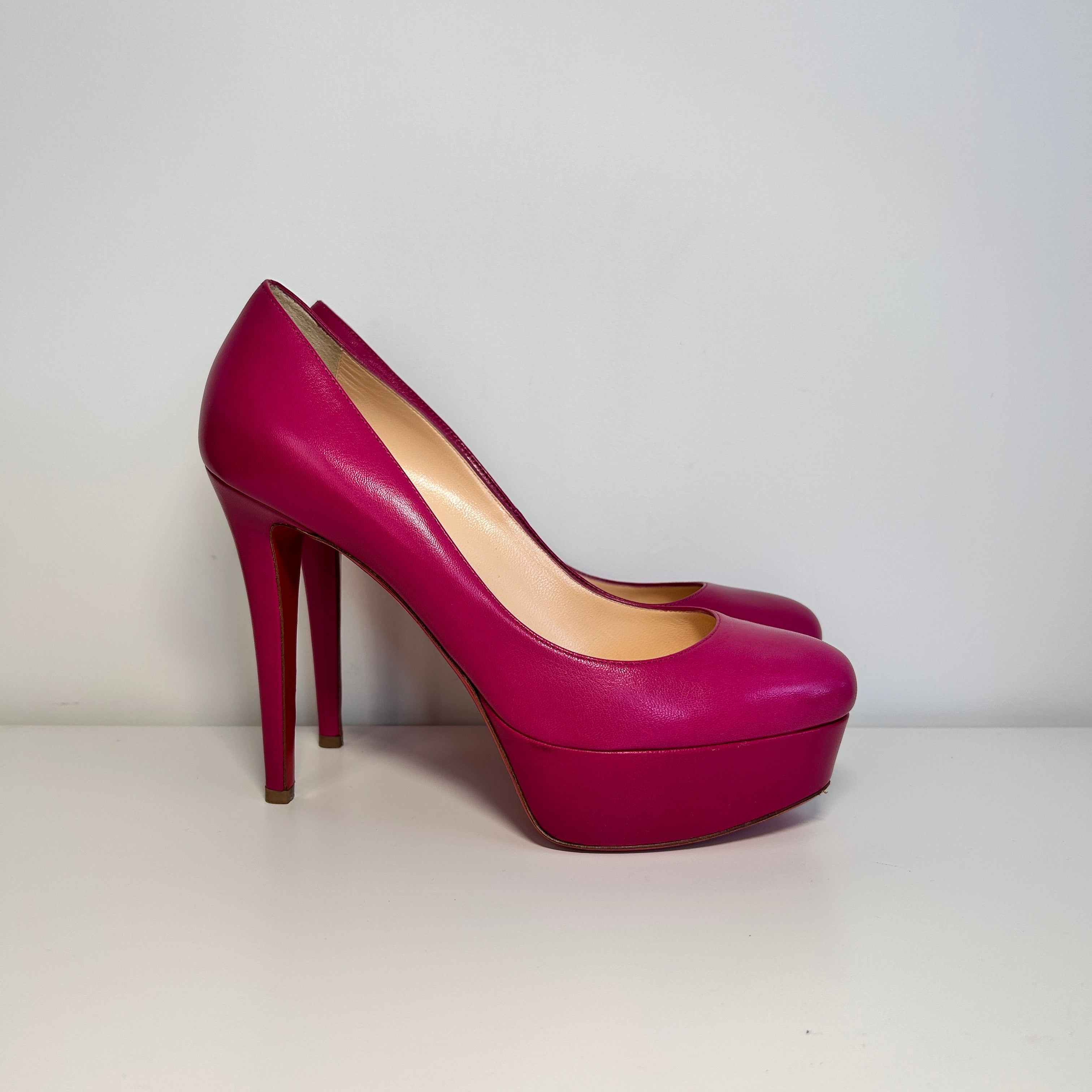 Fascia Pink Leather Bianca Pumps