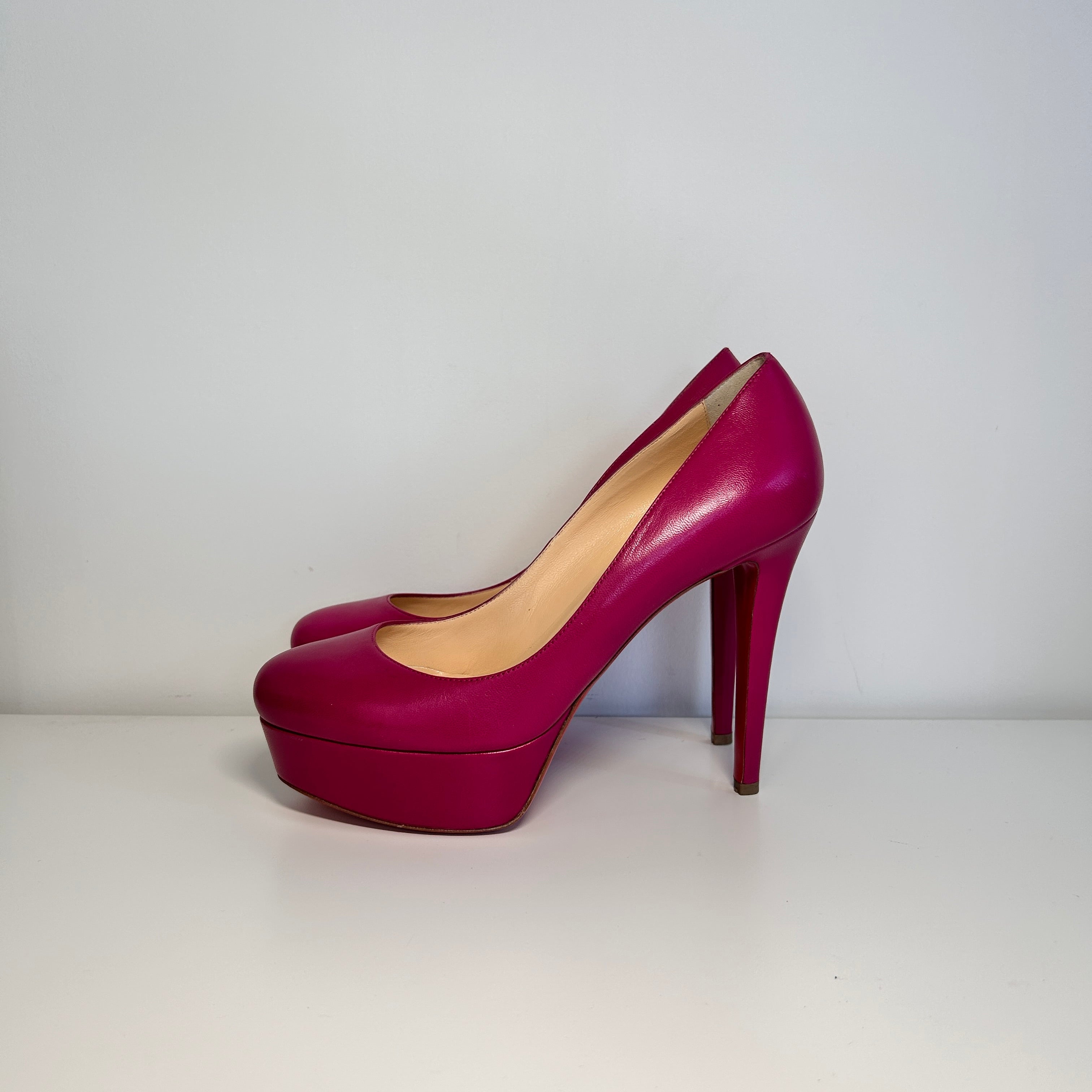 Fascia Pink Leather Bianca Pumps
