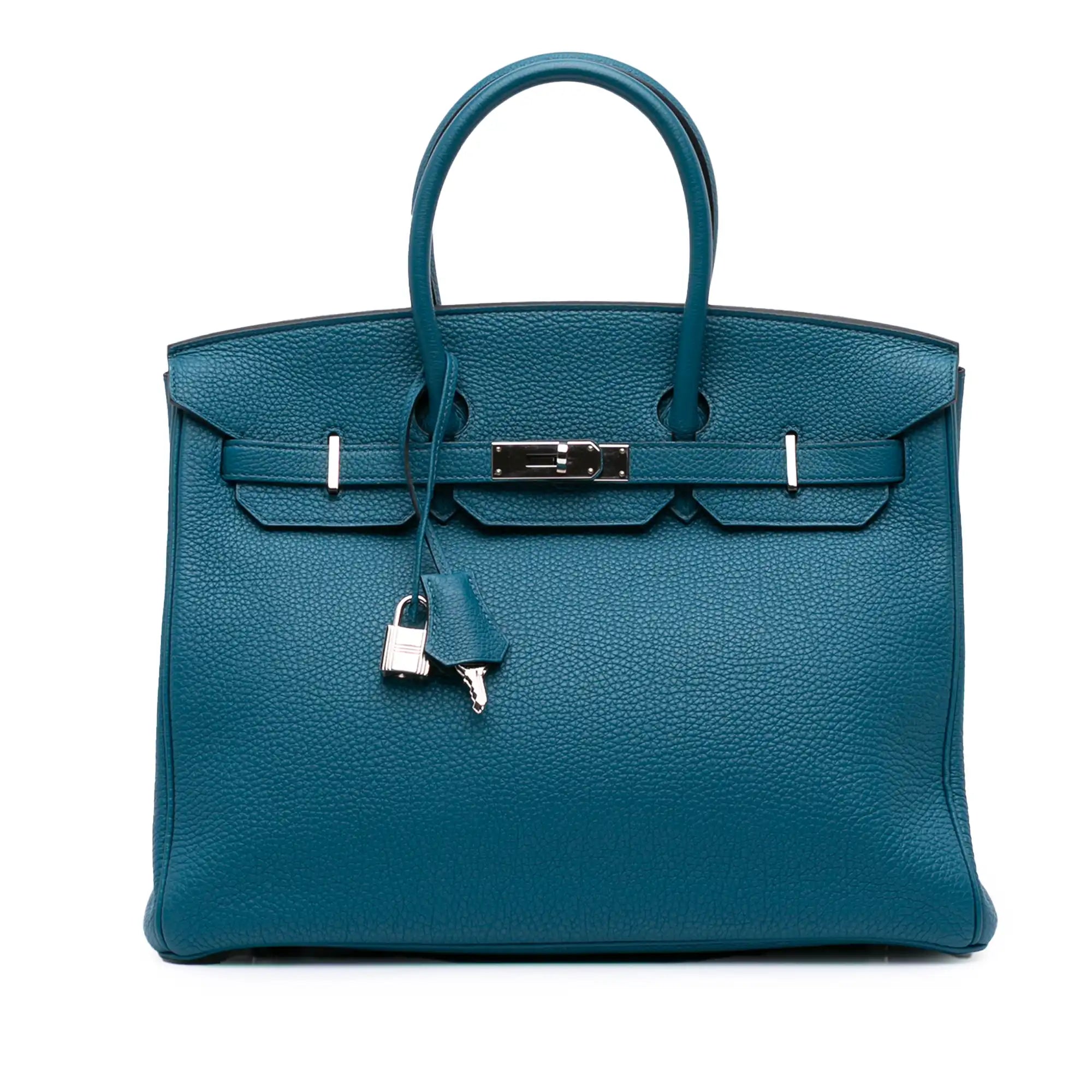 Vert Bosphore Retourne Togo Birkin 35 PHW