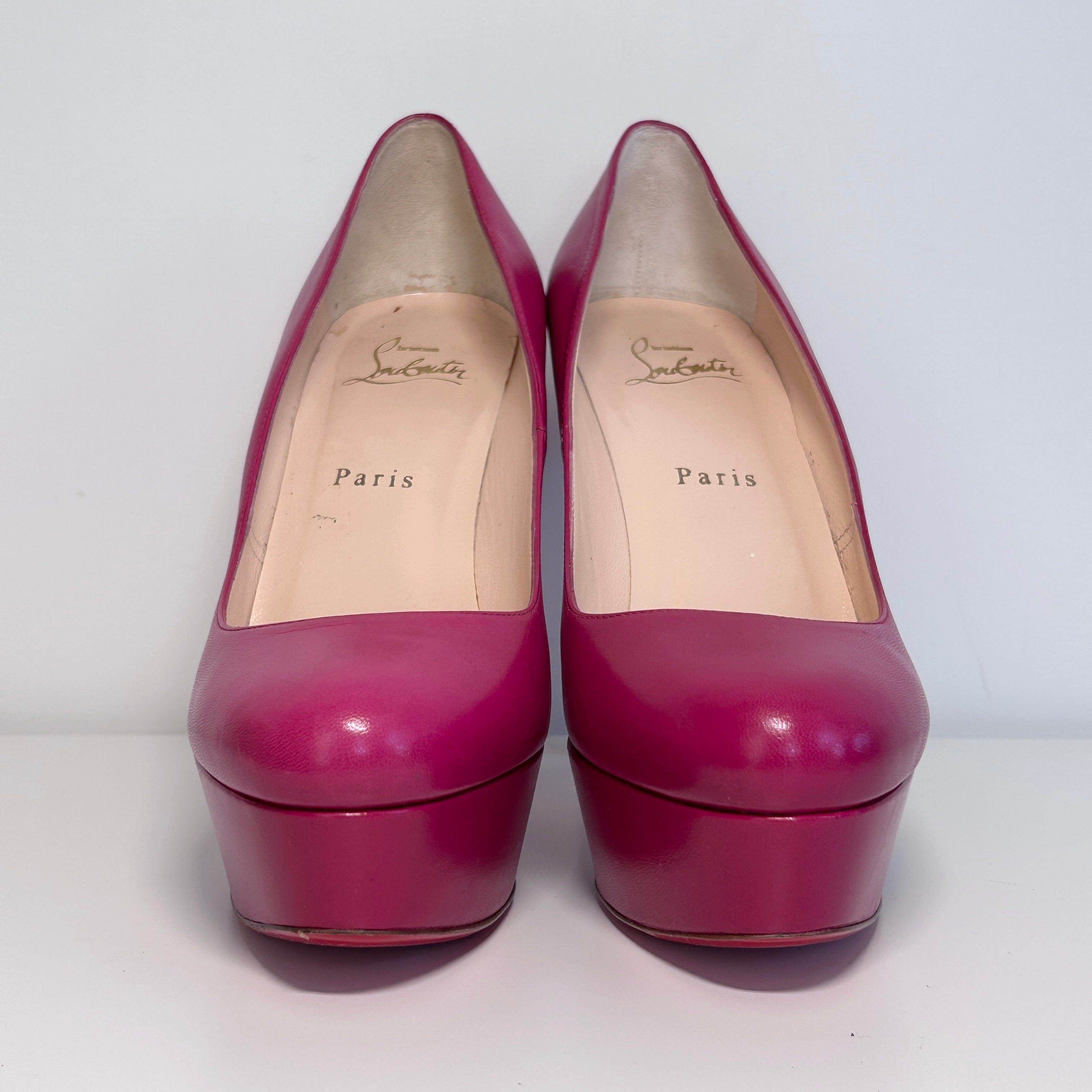Fascia Pink Leather Bianca Pumps