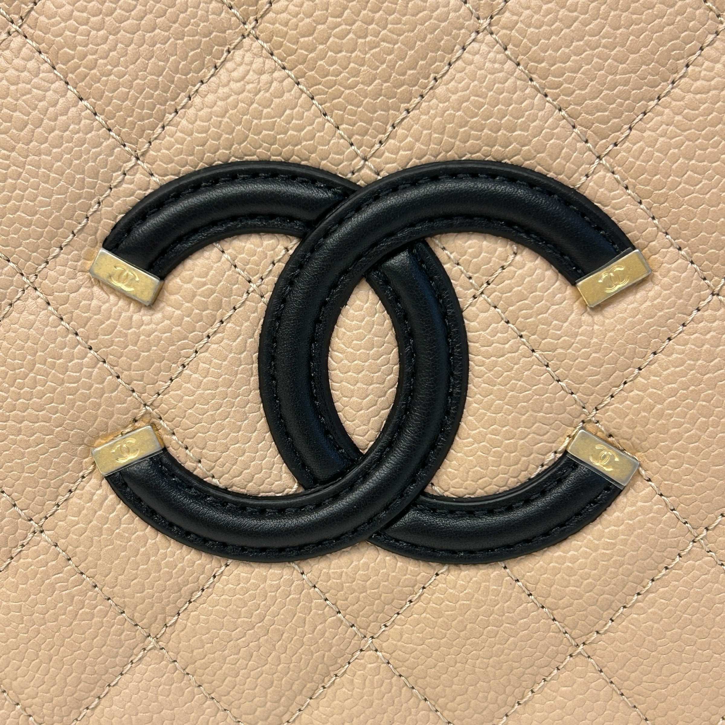 Beige Medium Filigree Vanity Case - Haute Classics