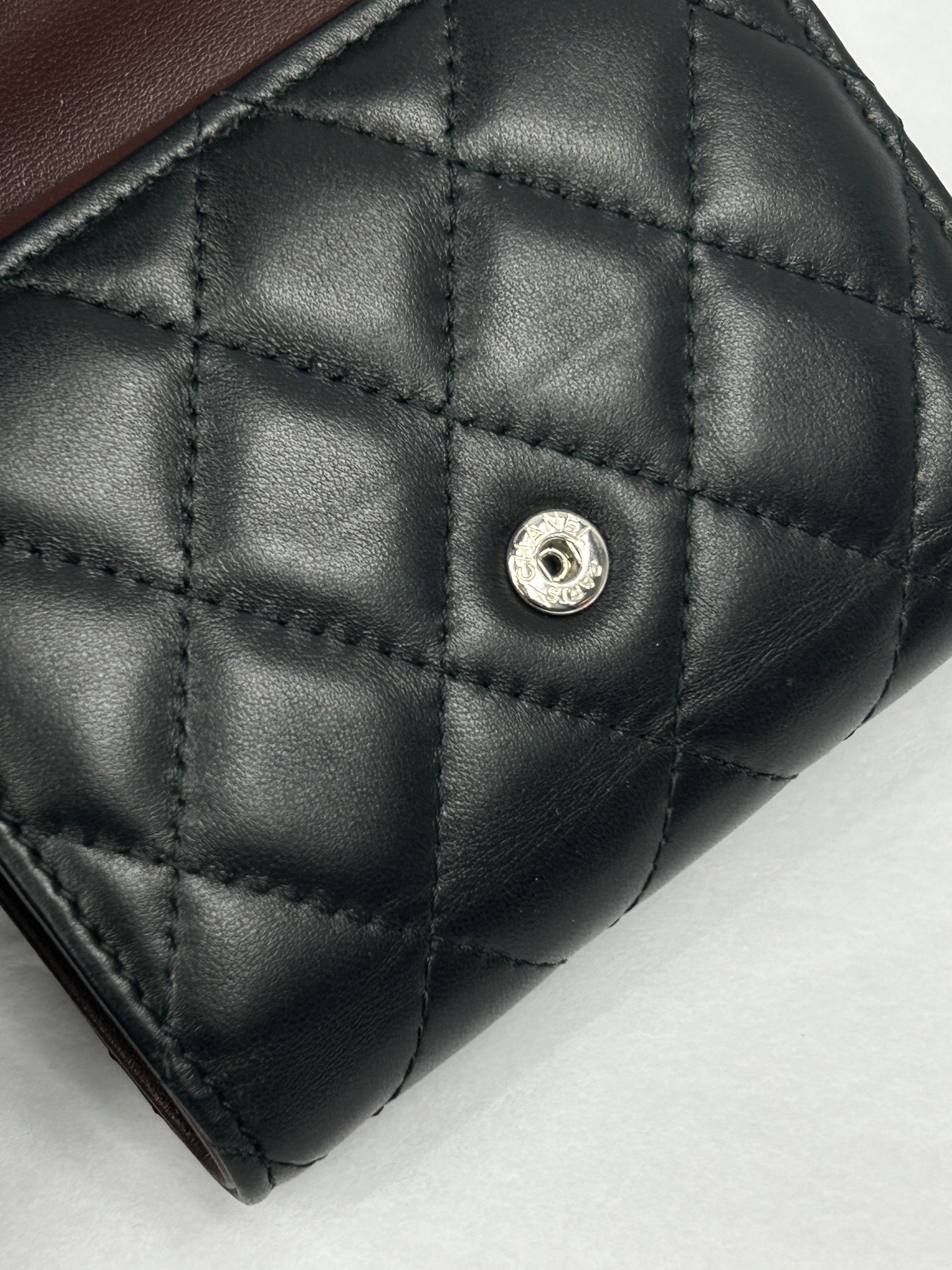 Black Quilted Lambskin Wallet w/SHW