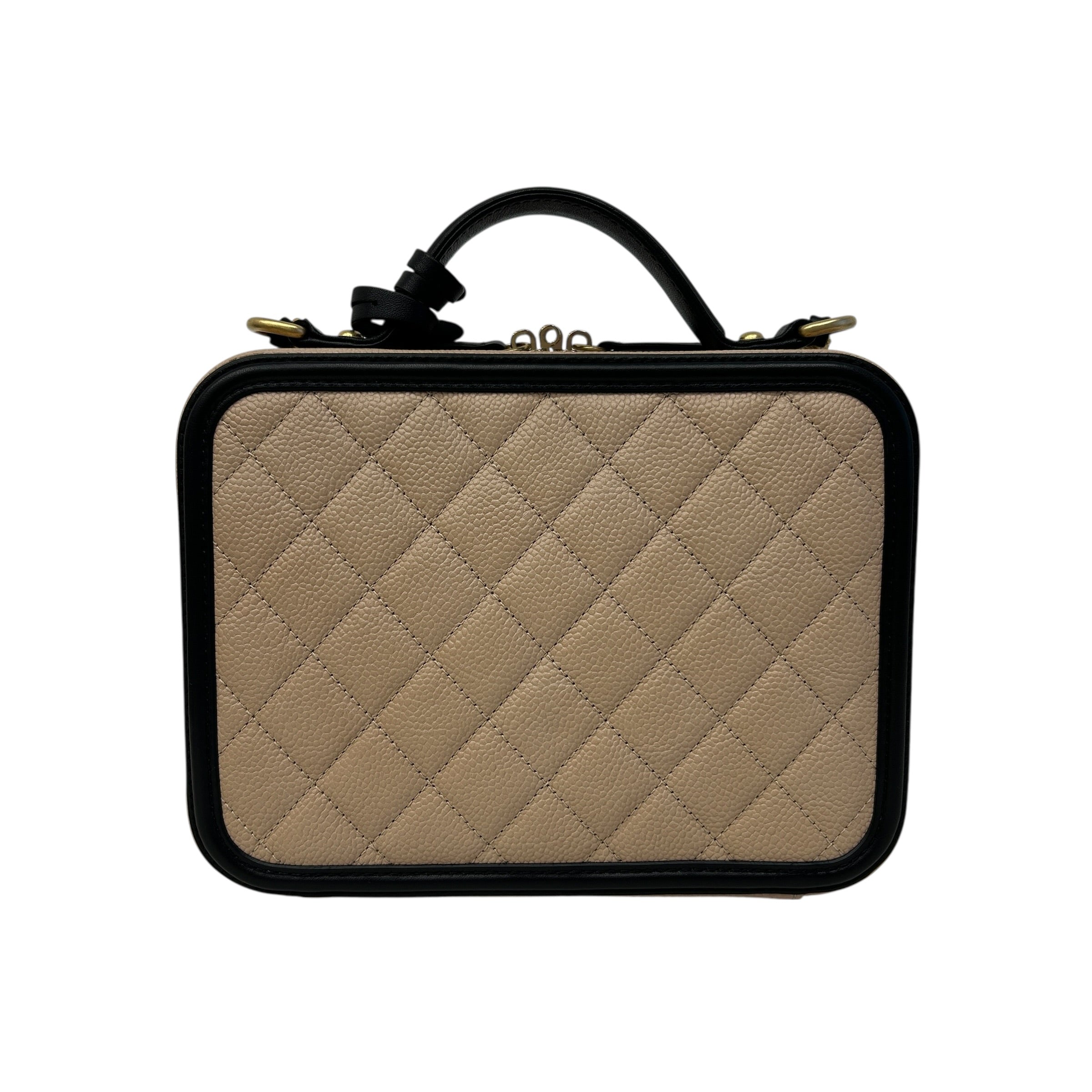 Beige Medium Filigree Vanity Case - Haute Classics