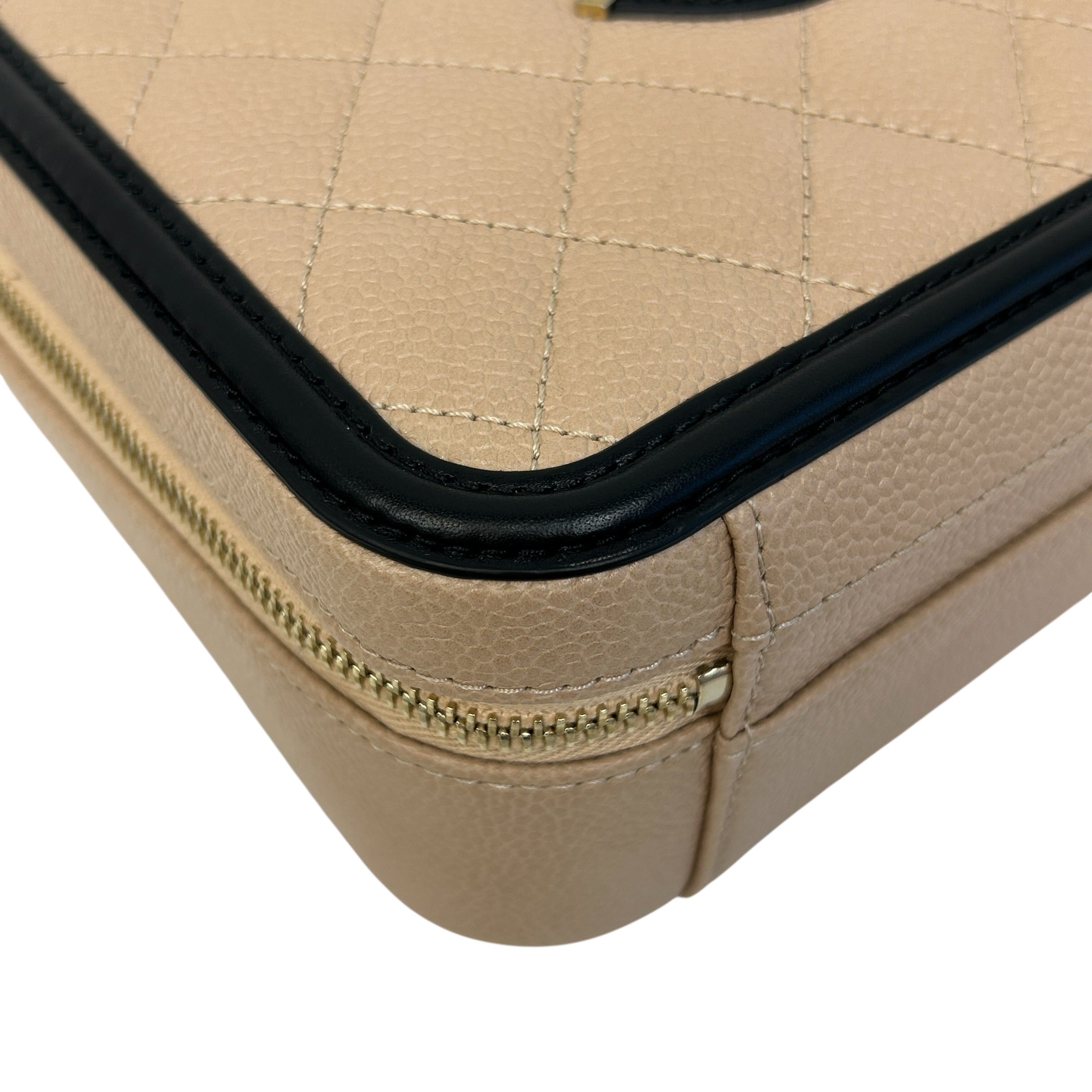 Beige Medium Filigree Vanity Case - Haute Classics