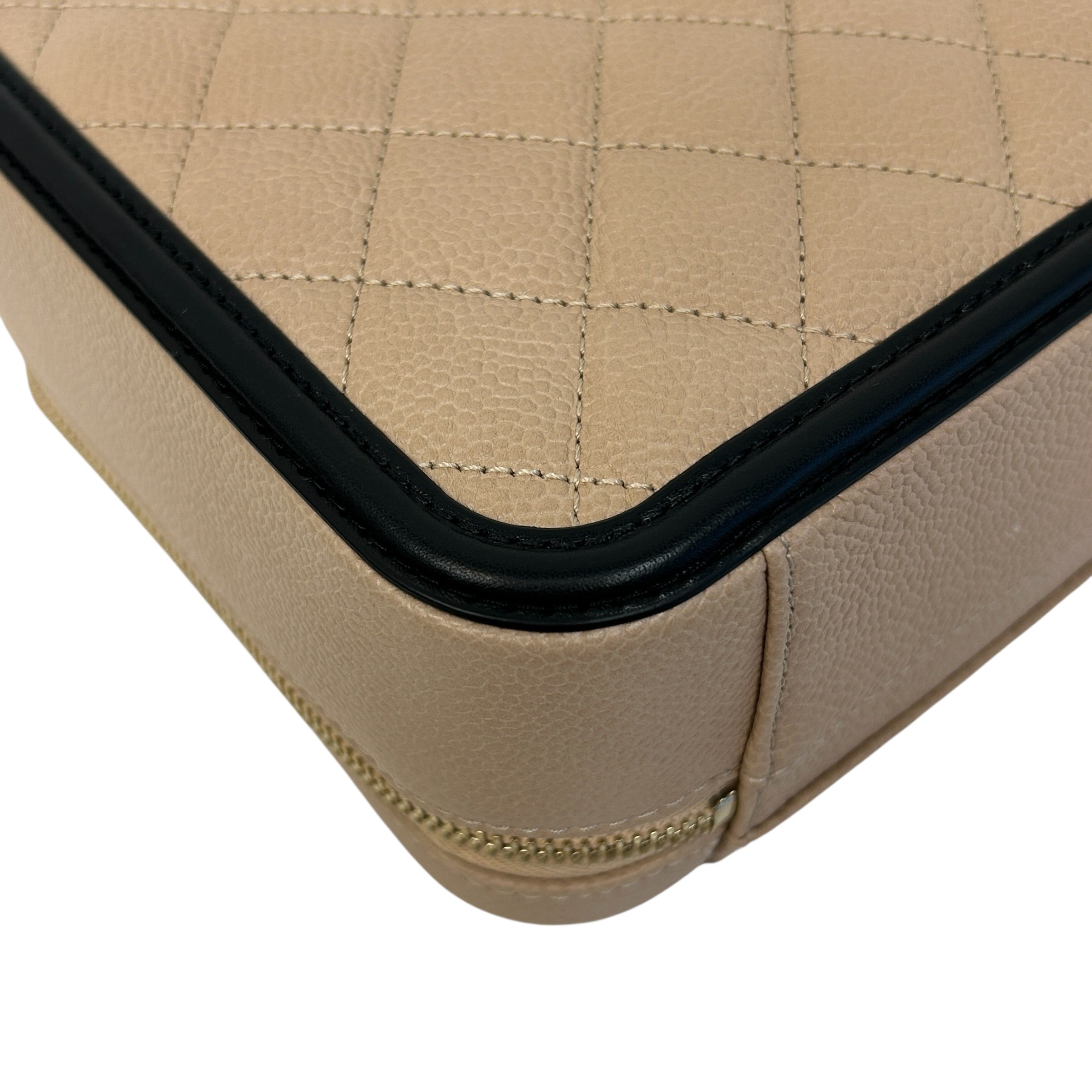 Beige Medium Filigree Vanity Case - Haute Classics