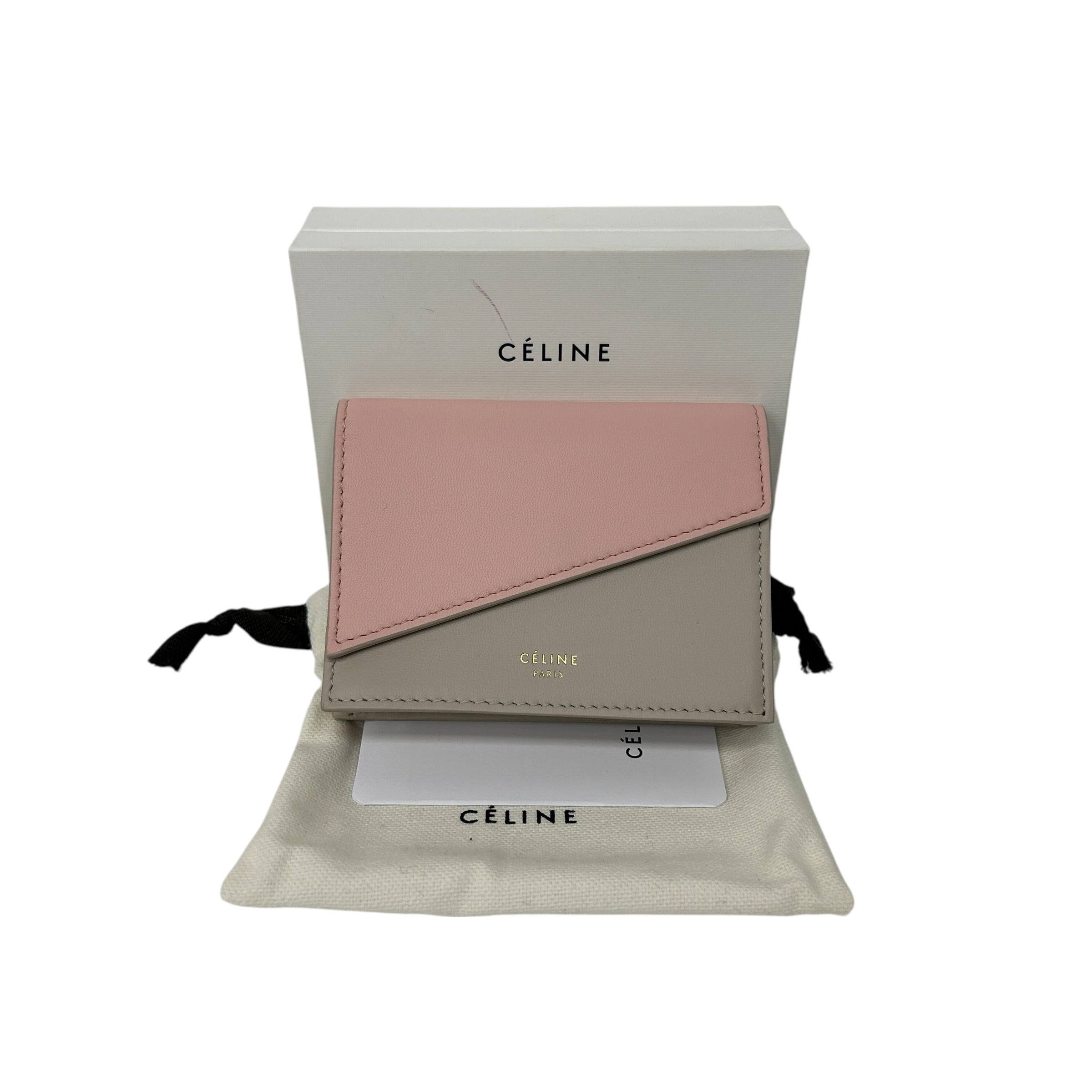 Pink/Grey Diagonal Card Holder Wallet - Haute Classics