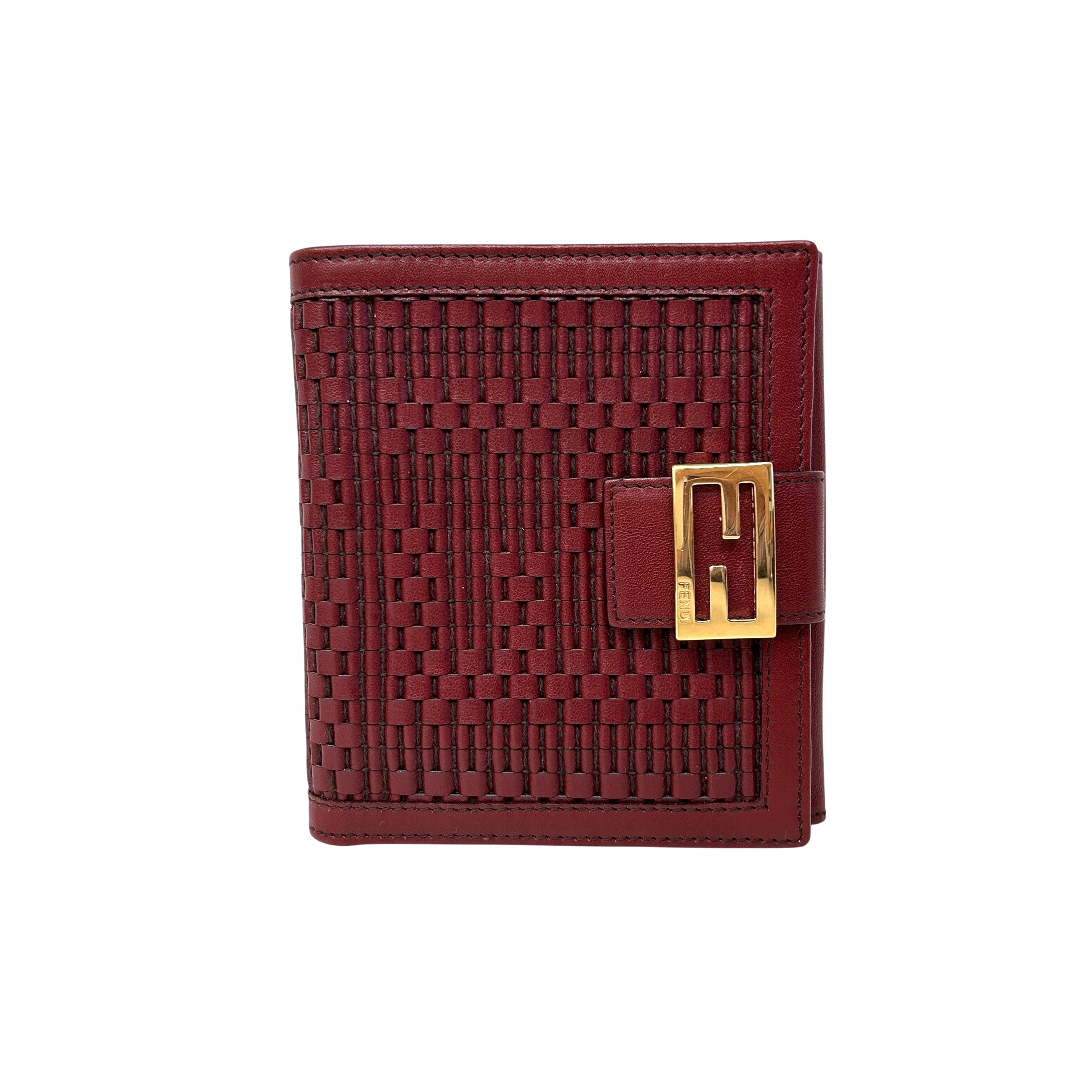 Red Woven Leather Wallet - Haute Classics