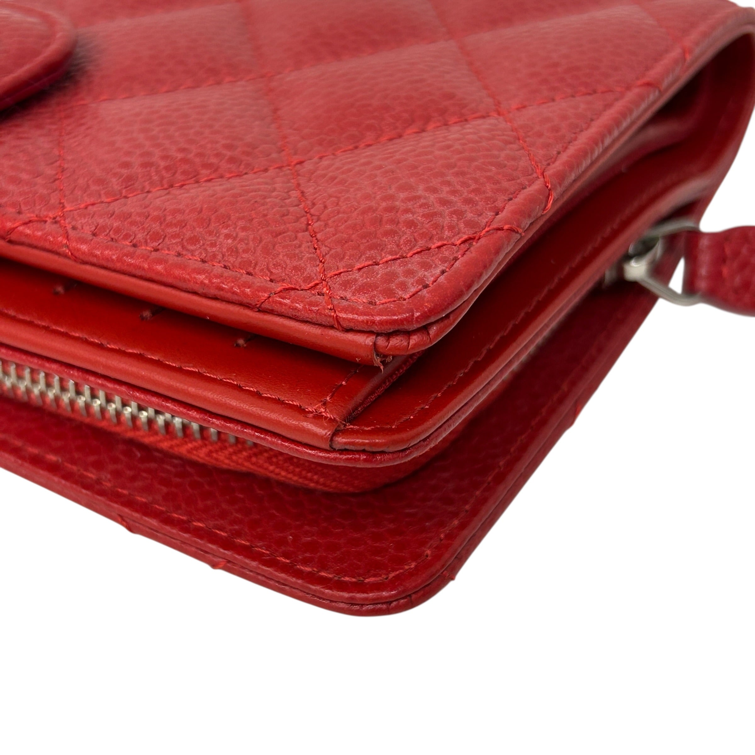 Red Caviar L Zip Wallet w/SHW - Haute Classics