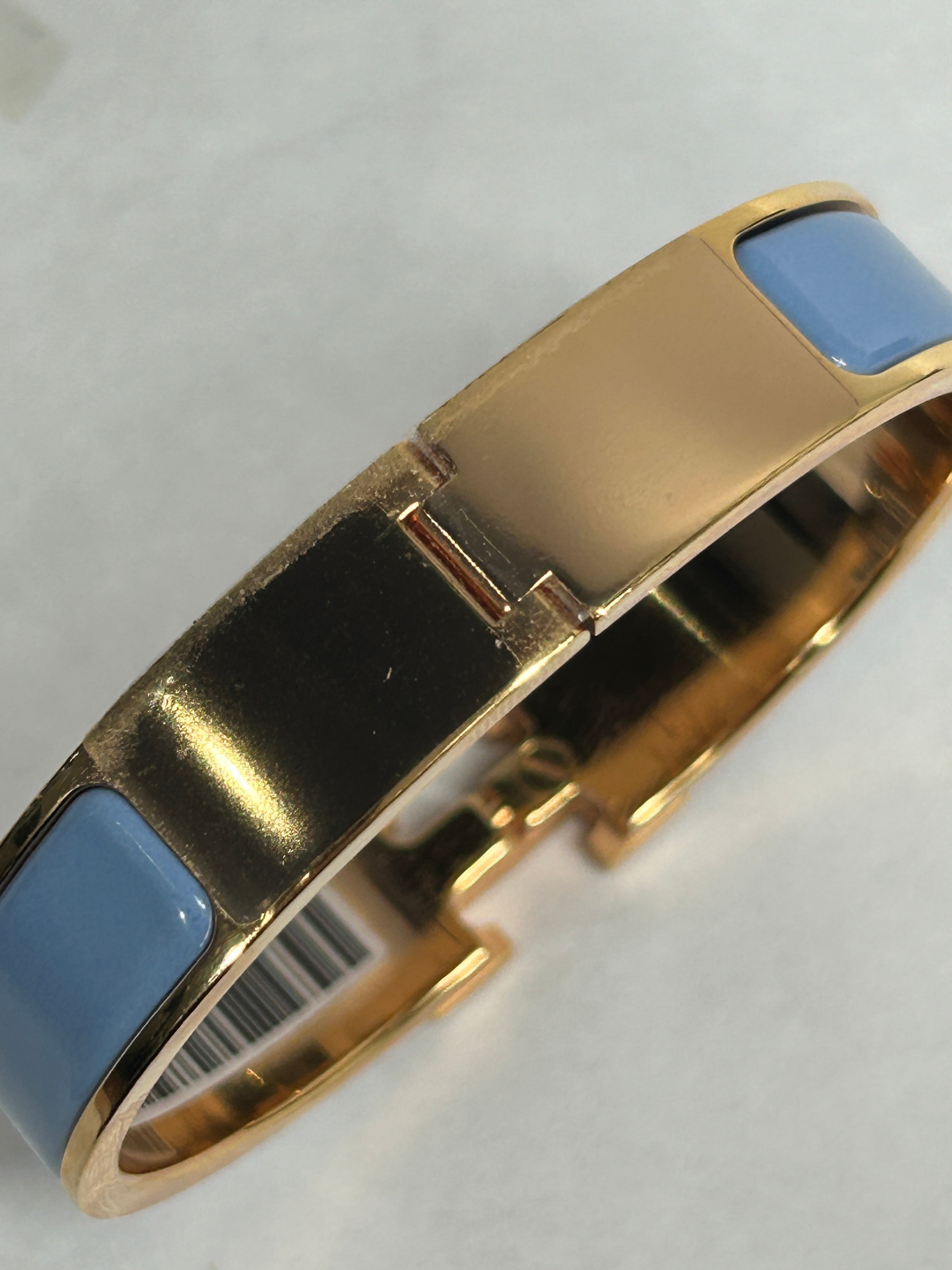Bleu Chardon Enamel Rose Gold Clic H PM Bracelet