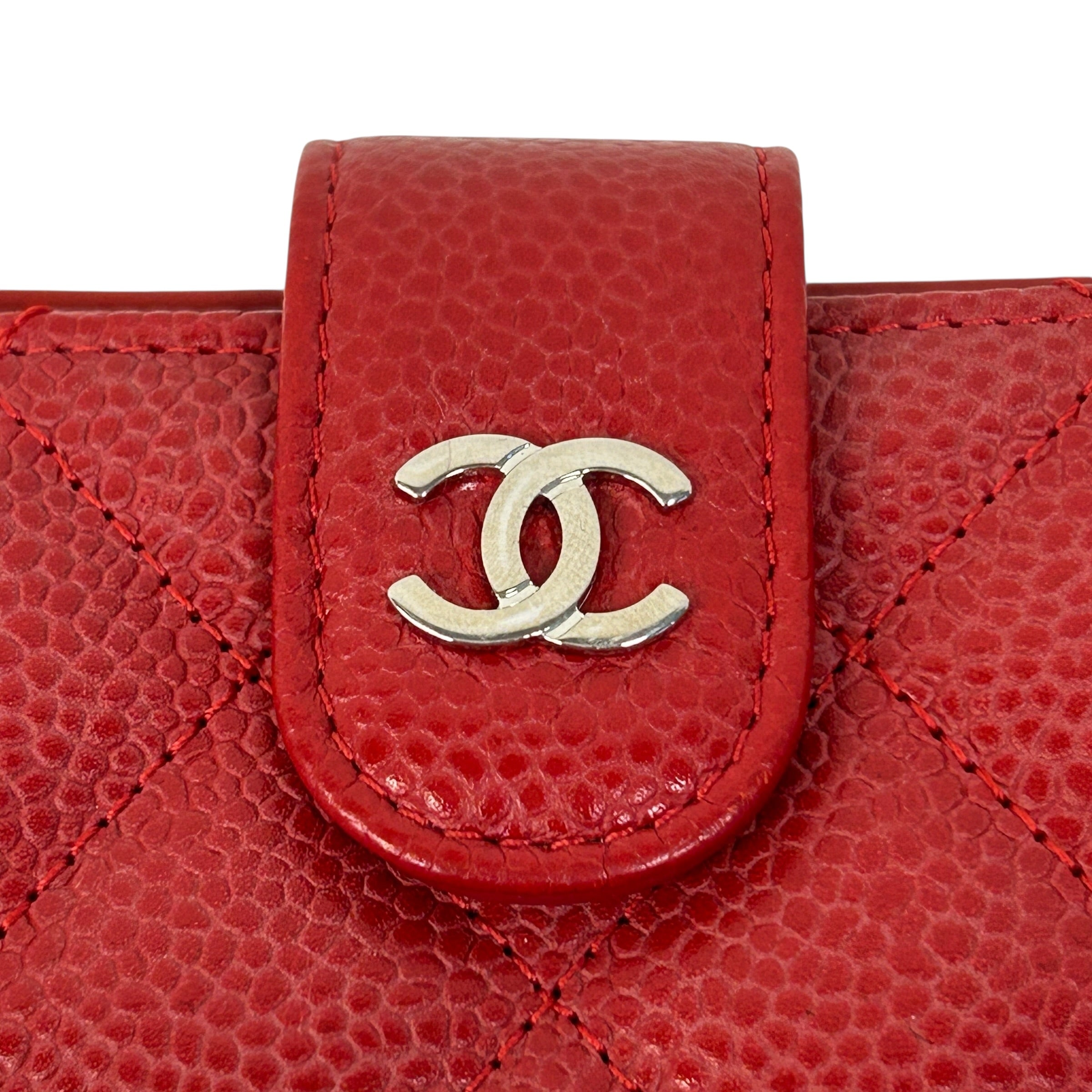 Red Caviar L Zip Wallet w/SHW - Haute Classics