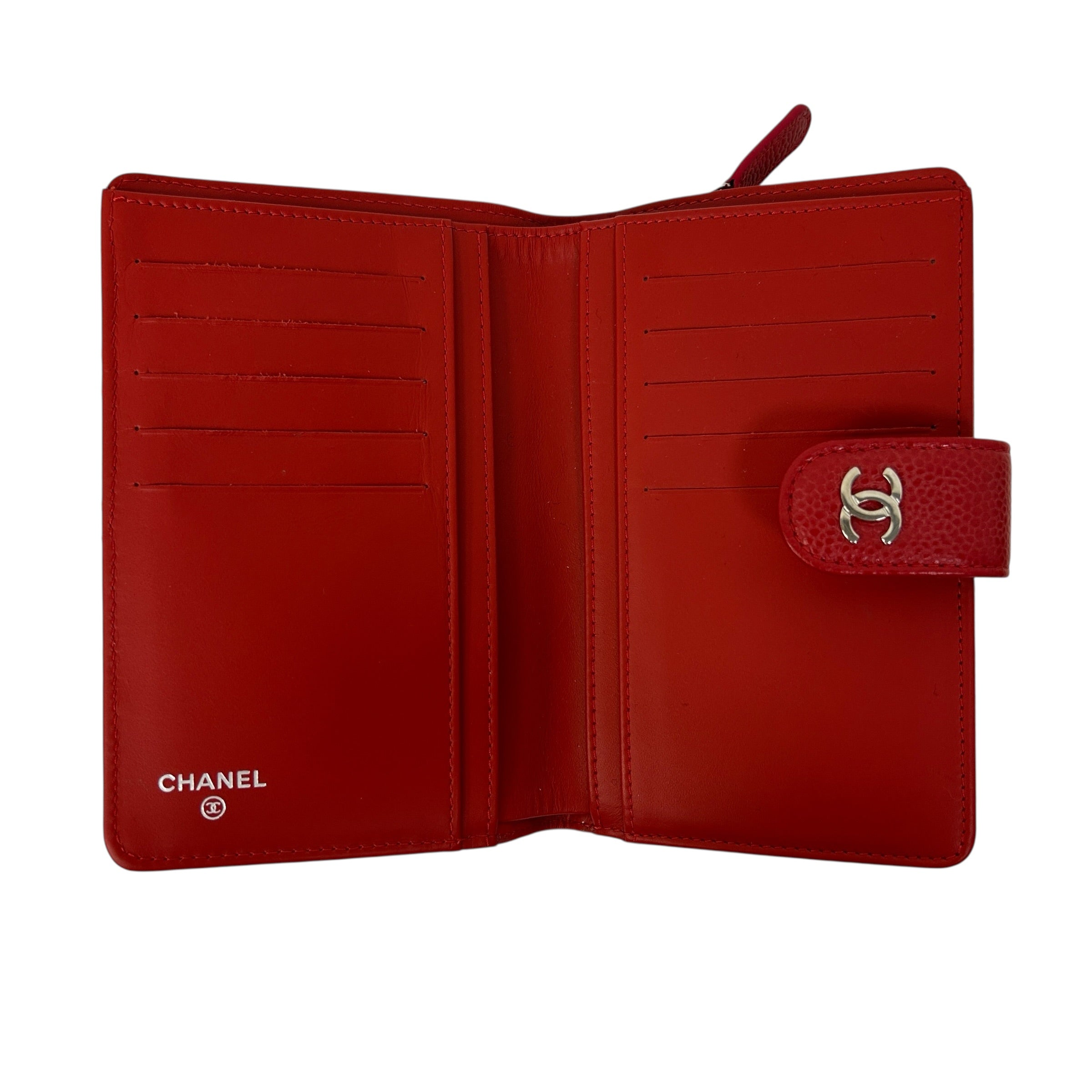 Red Caviar L Zip Wallet w/SHW - Haute Classics