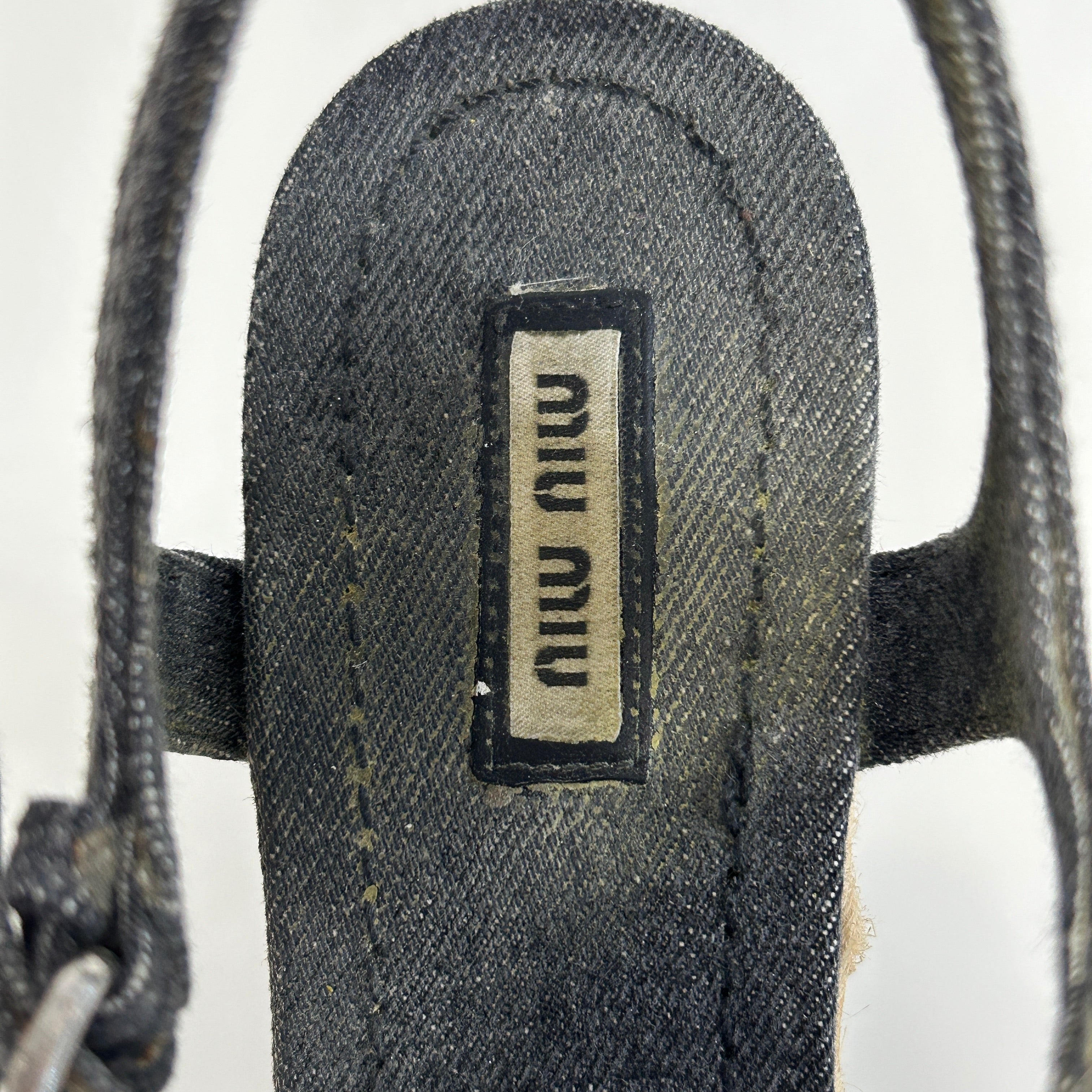 Denim Wedge Sandals