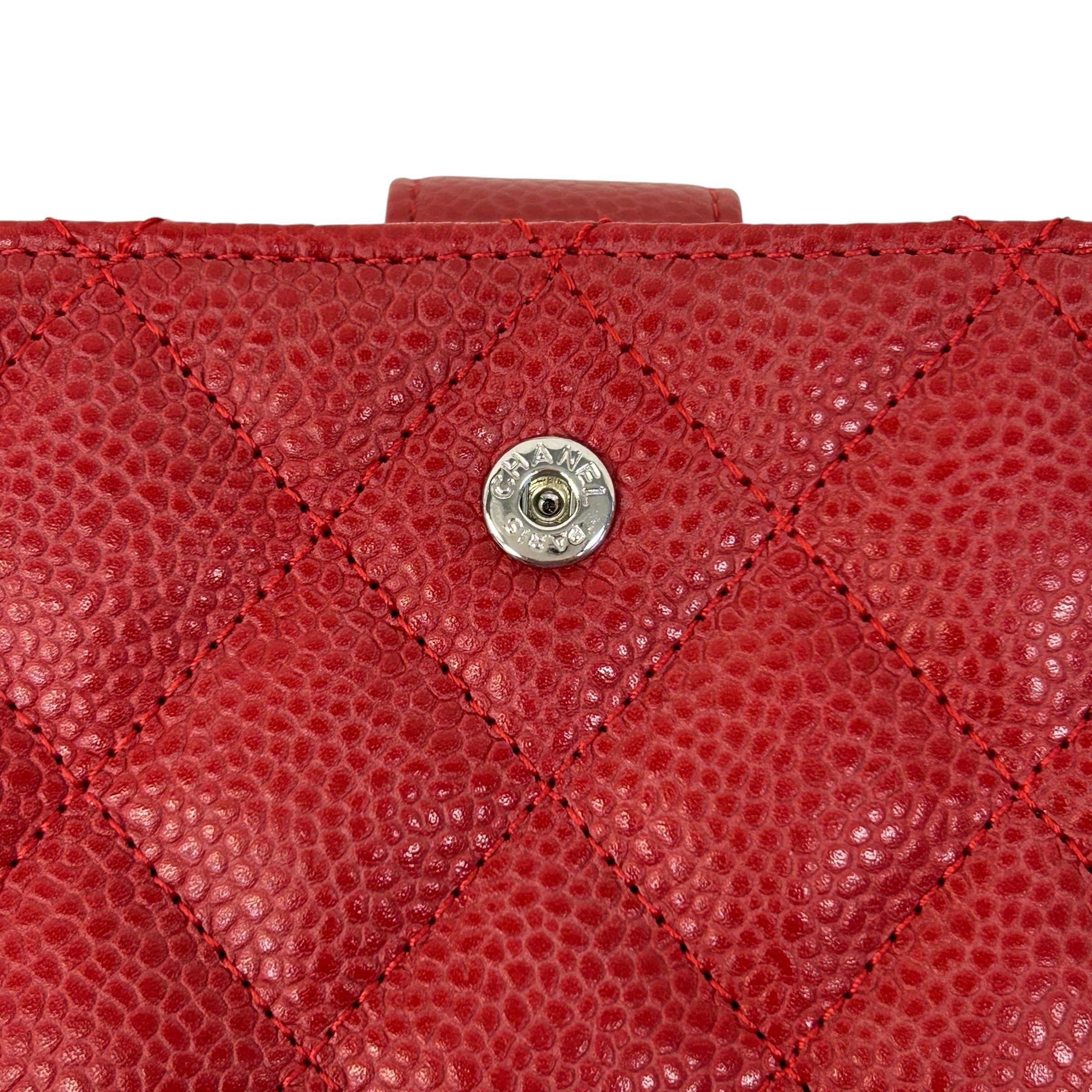 Red Caviar L Zip Wallet w/SHW - Haute Classics