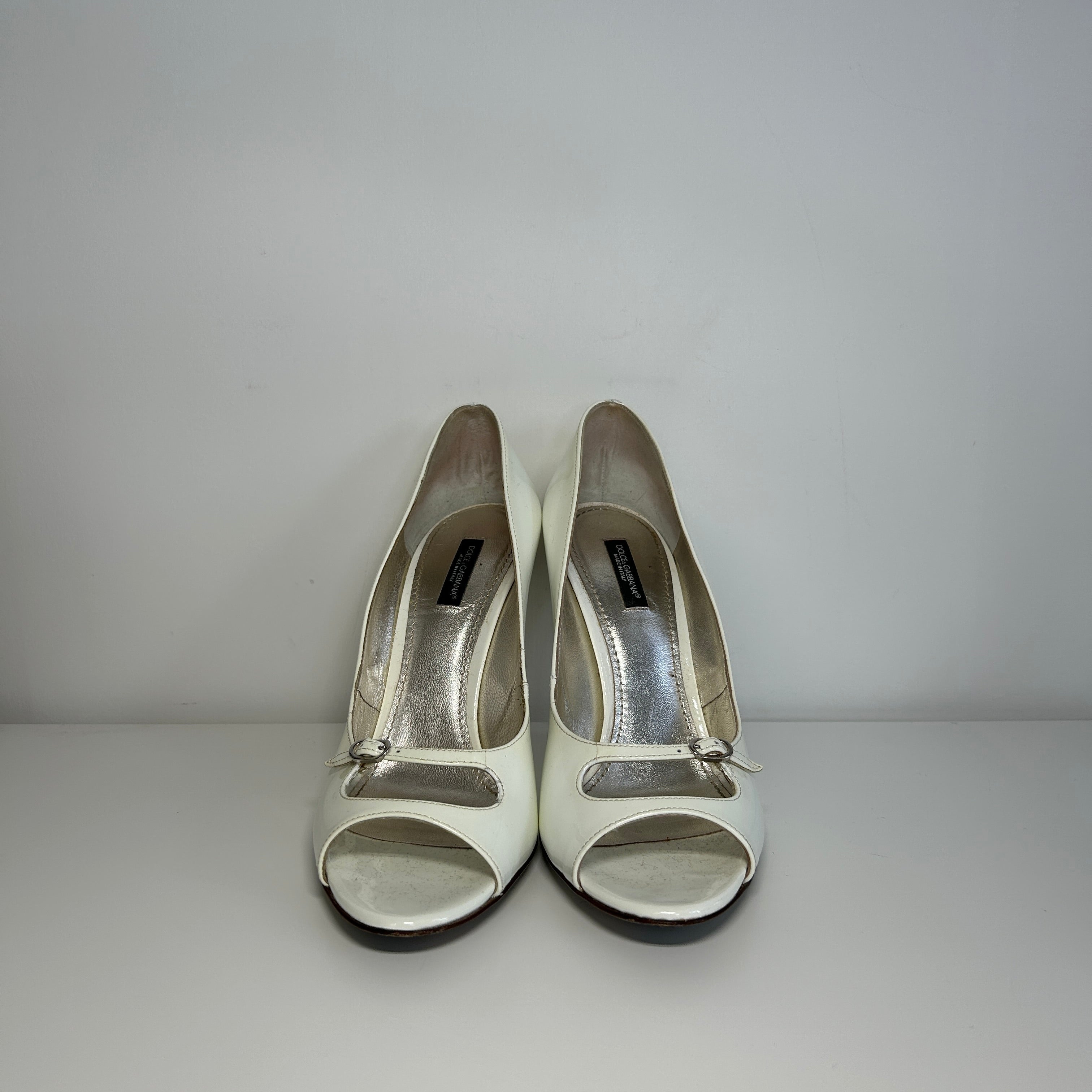 White Patent Leather Heels